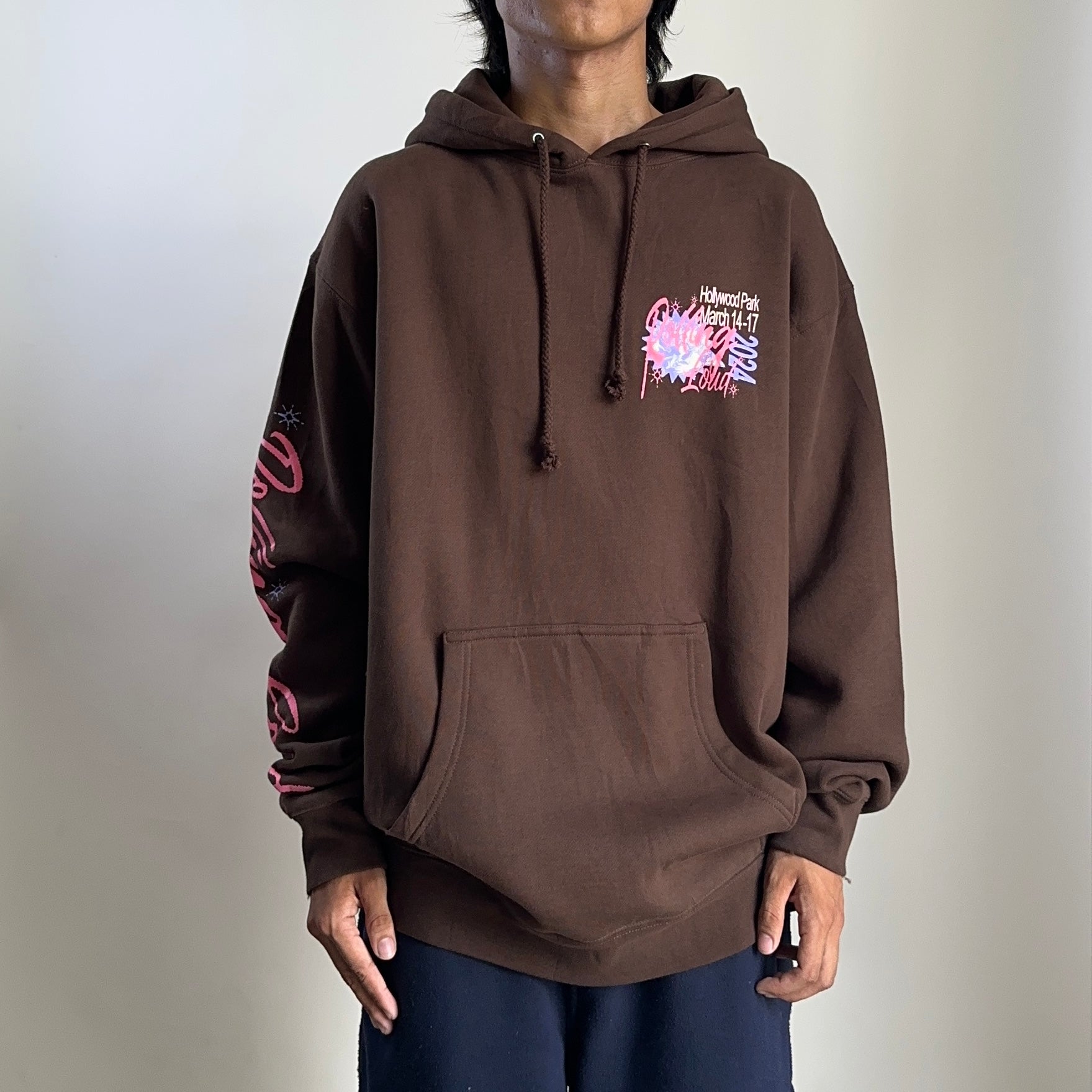 Rolling Loud 2024 Bulletin Line Up Hoodie Jacket Choco Brown Large