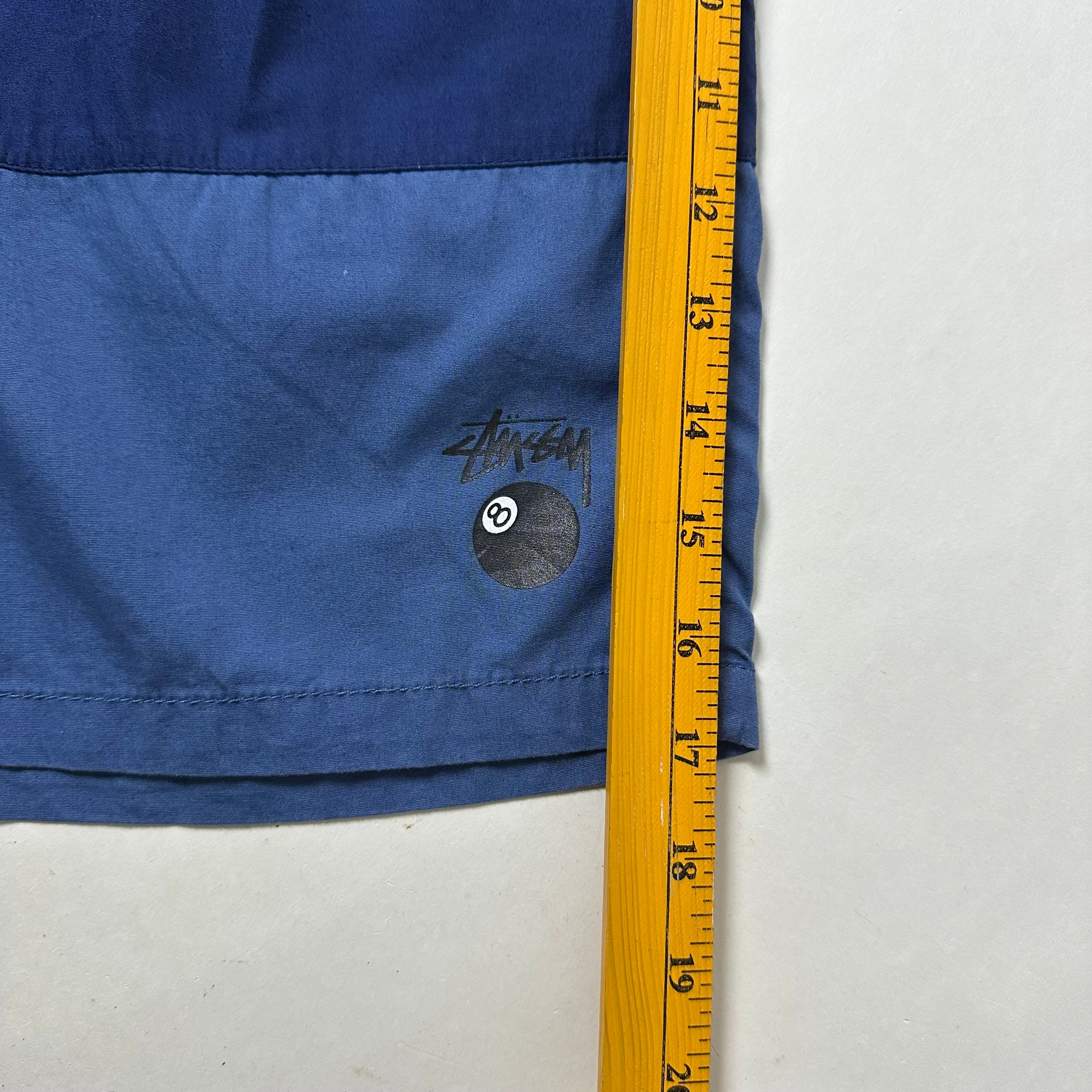 Stussy Nylon Shorts 8 Ball Logo in Three-tone color (Size 28-34)