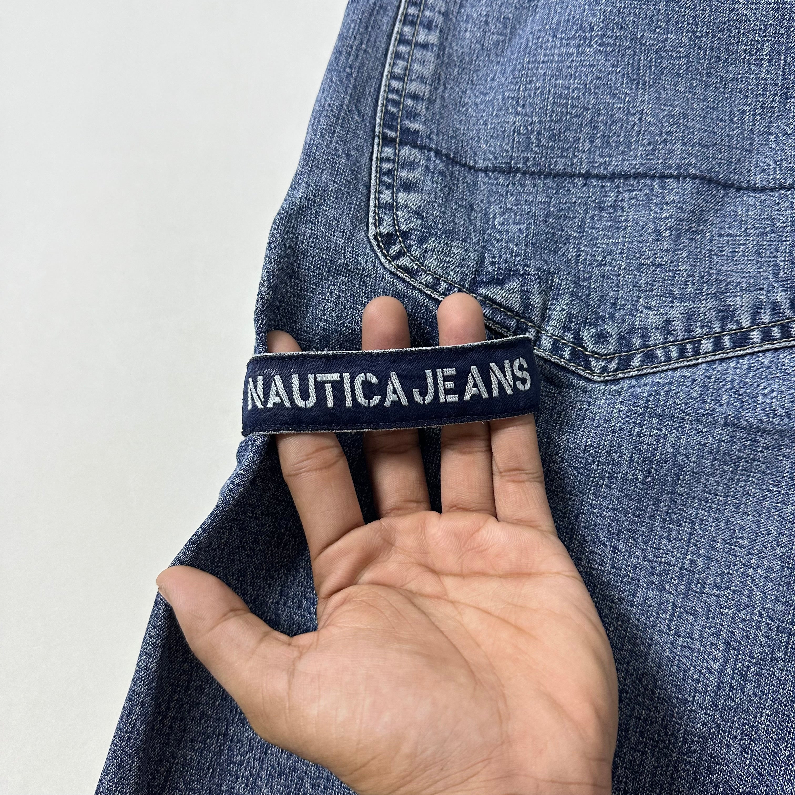 NAUTICA Y2K Baggy Carpenter Jorts in Wash Blue (Size 38)