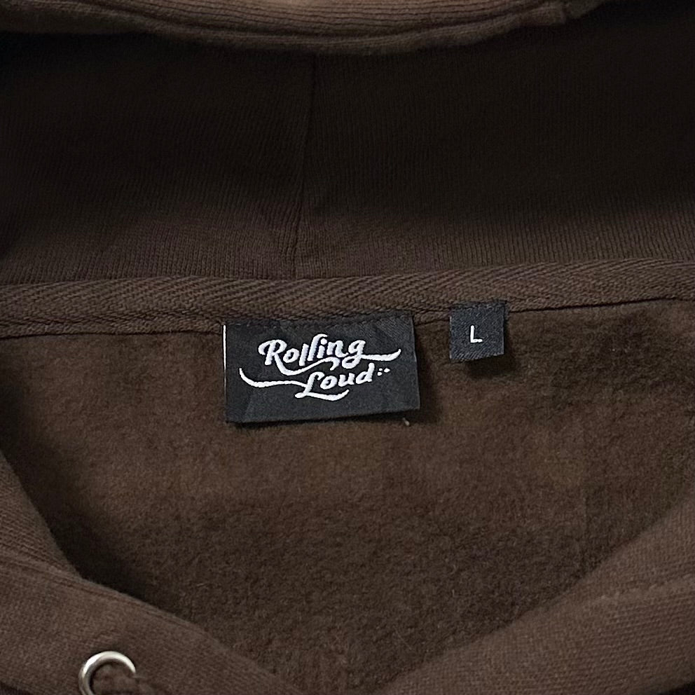 Rolling Loud 2024 Bulletin Line Up Hoodie Jacket Choco Brown Large