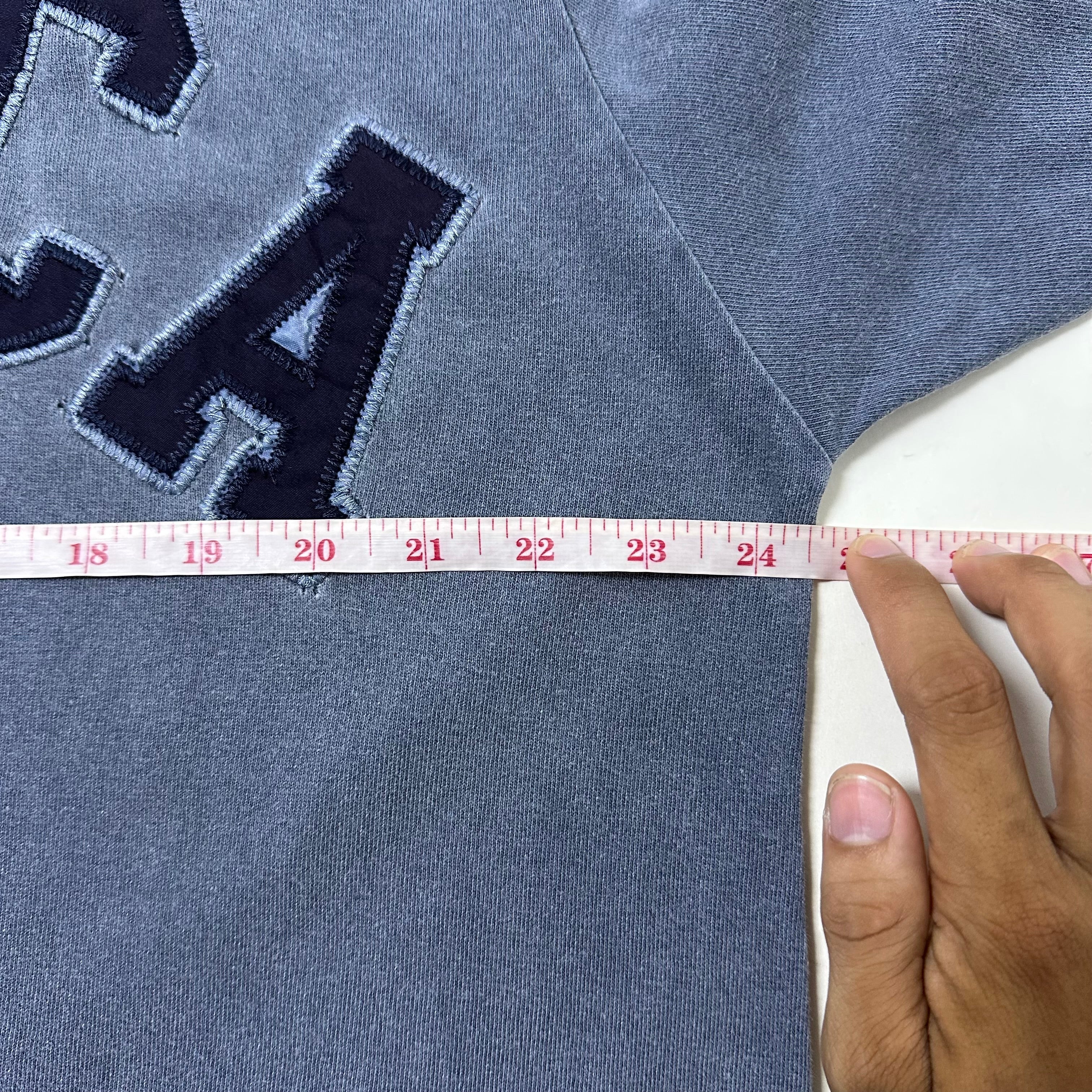 NAUTICA JAPAN Hasegawa Pigment Dyed Arch Logo T-shirt with Multiple Pin holes Size Medium Oversized
