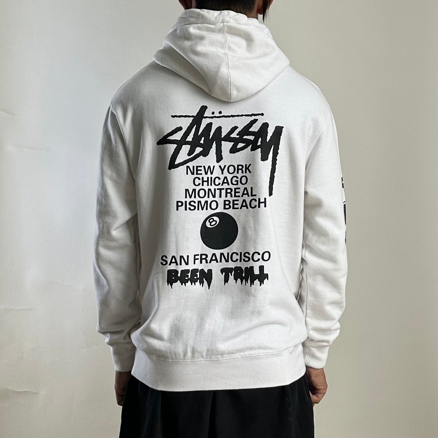Stussy Been Trill 8 Ball Hoodie Jacket in White (Size Medium)