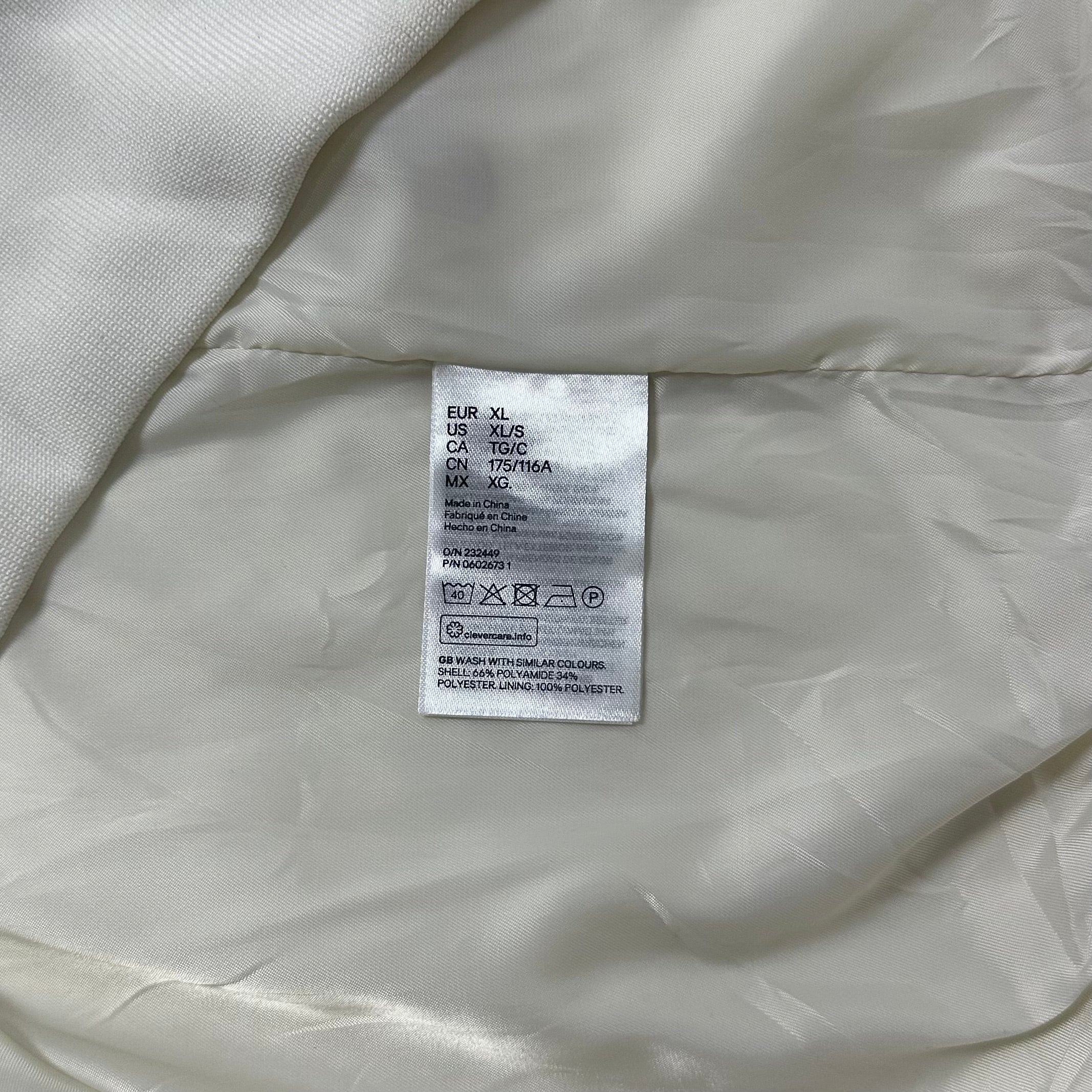 H&M Bomber Jacket in White Size XL