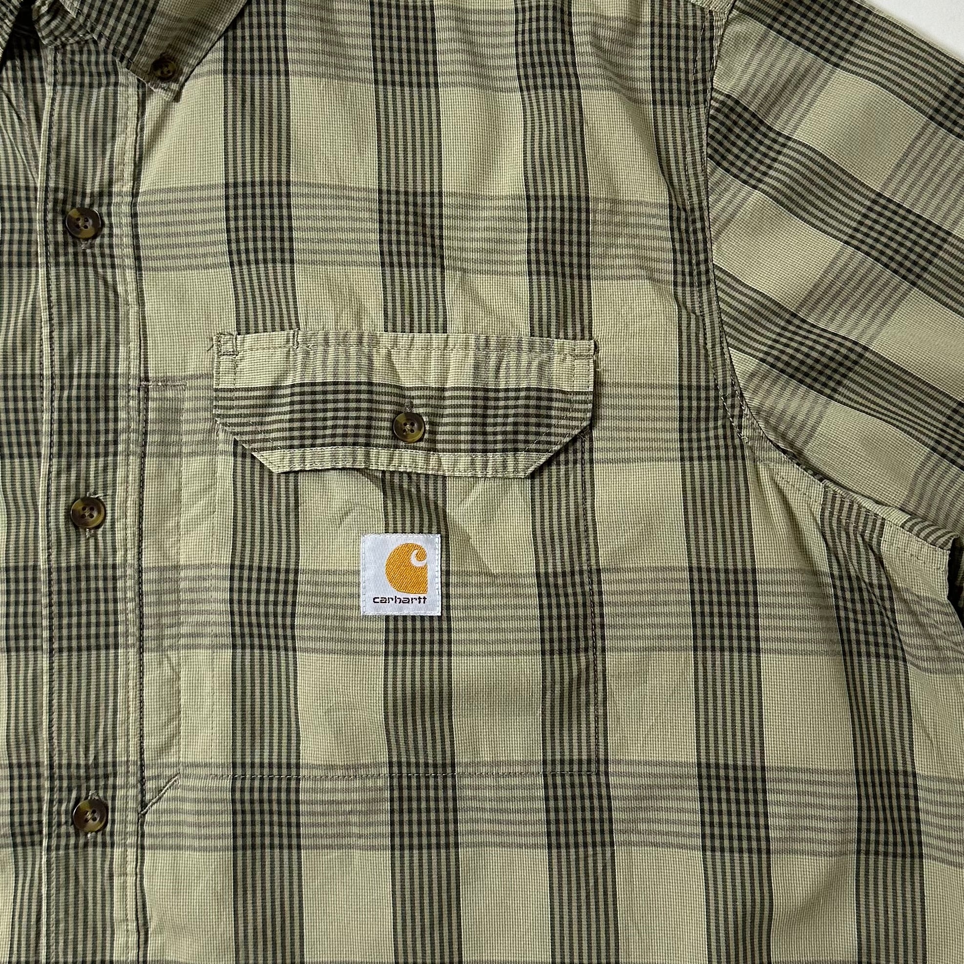 Carhartt Force Plaid Button-up Short Sleeve Shirt (Size 2XL)