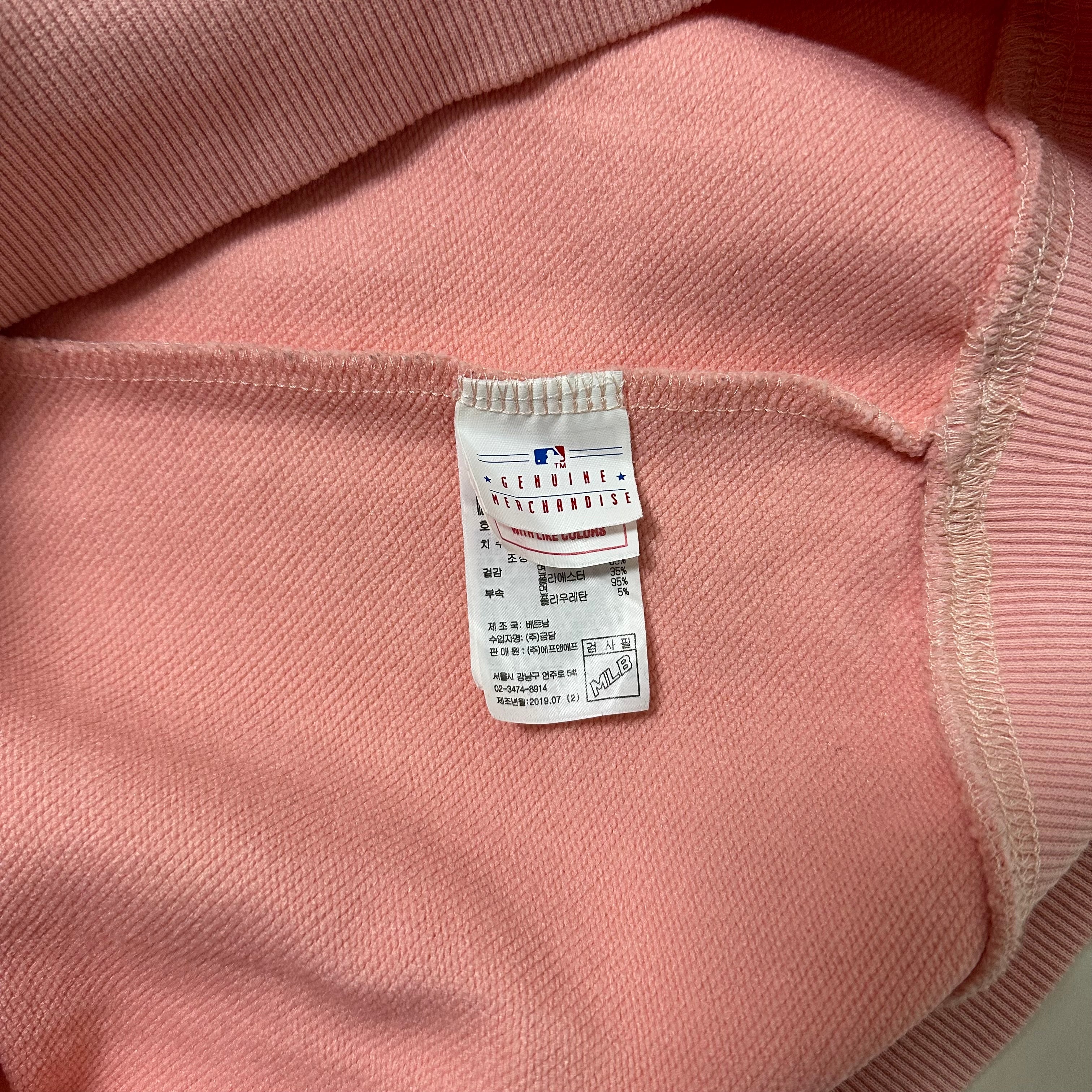 MLB NY Yankees Crewneck Sweater Pastel Pink Small (Fits Medium)
