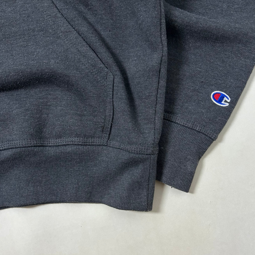 Champion Script Logo Hoodie Jacket Gray Size Small (Fits Large)
