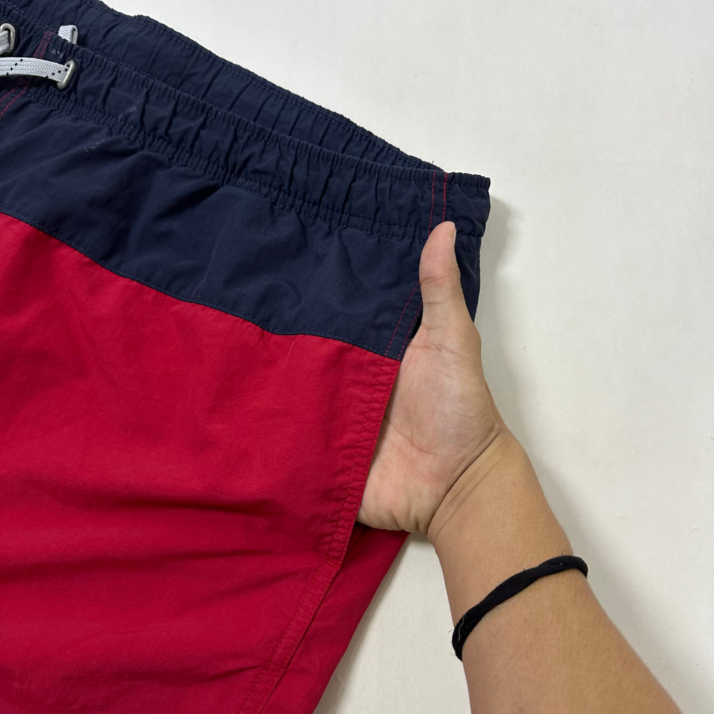 Nautica Swim Trunks Shorts Big Logo Red Dark Blue Size XL (42-46)