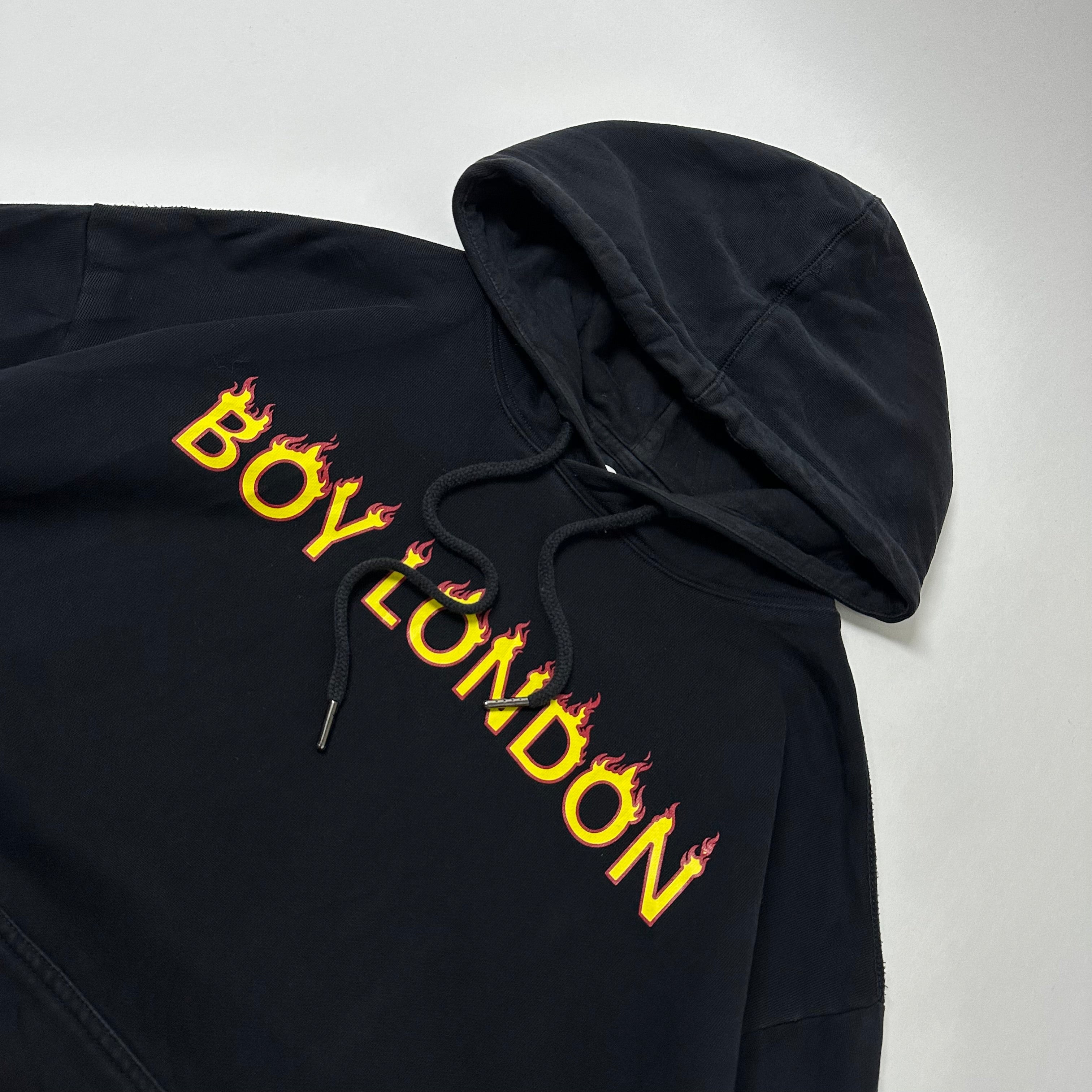 Boy London “Flames” Hoodie Jacket in Black (Size Large) OFF only