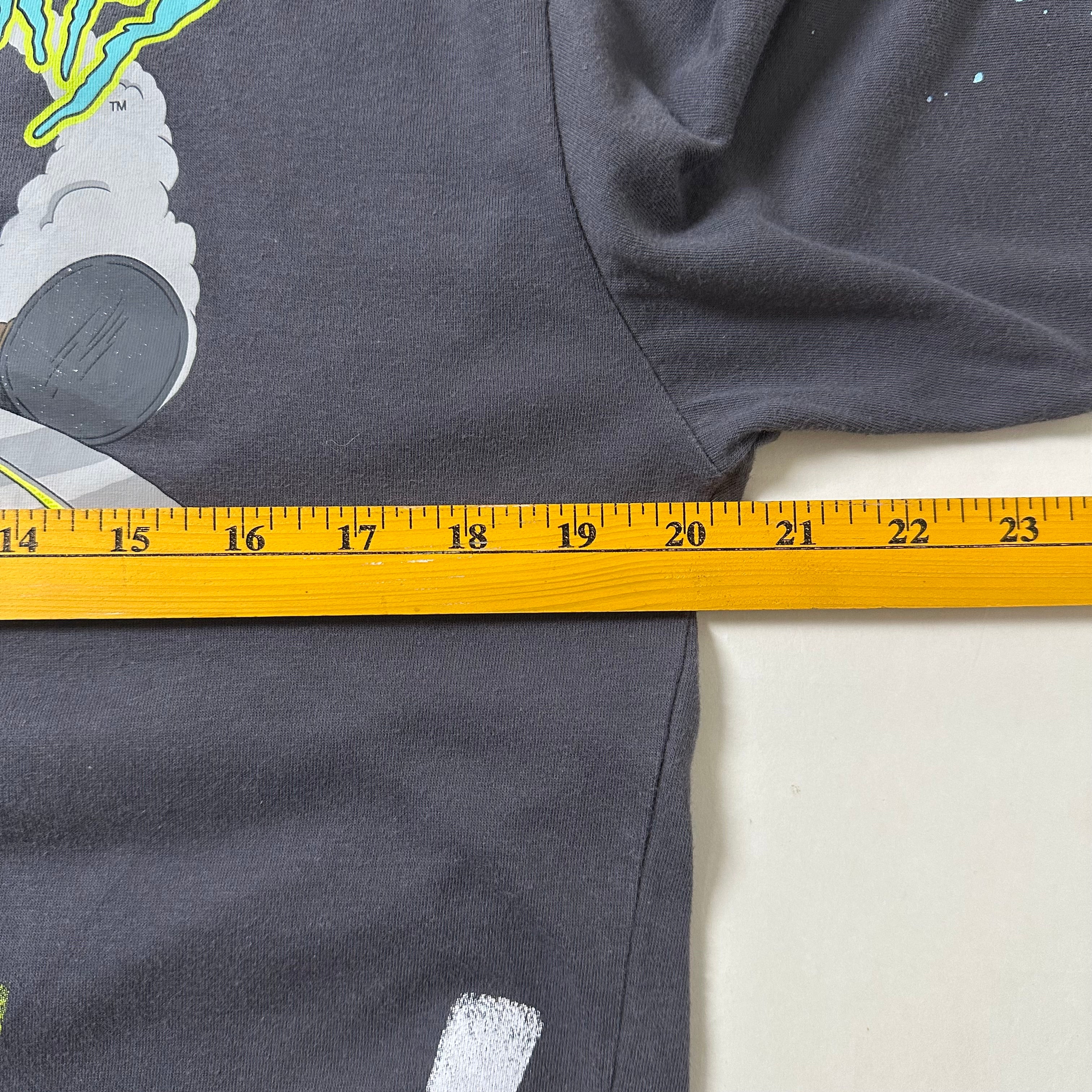 Rick and Morty Airbrush Longsleeve Graphic Shirt in Dark Gray (Size Medium)