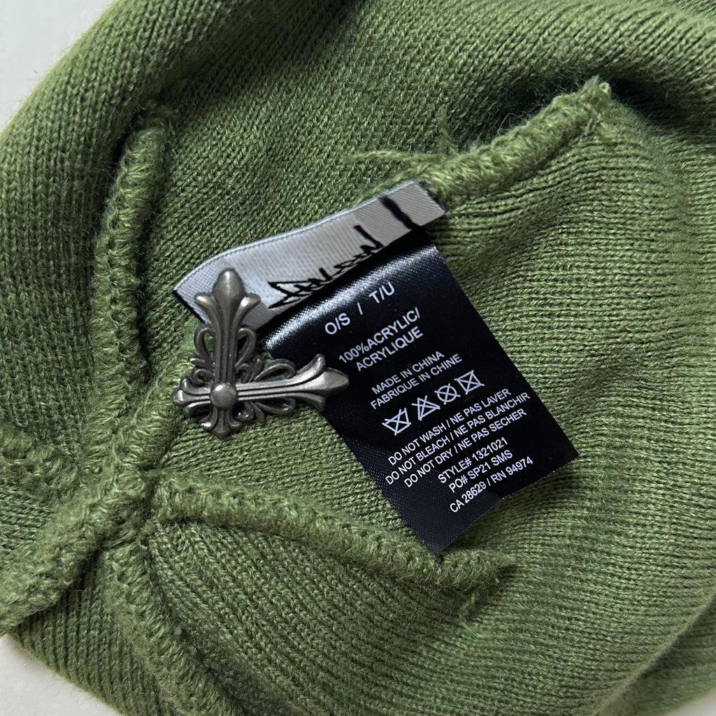 Stussy Helvetica Jacquard Beanie in Olive Green (One Size)