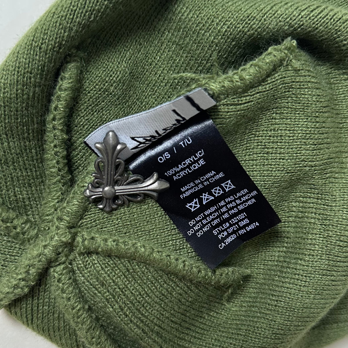 Stussy Helvetica Jacquard Beanie in Olive Green (One Size)
