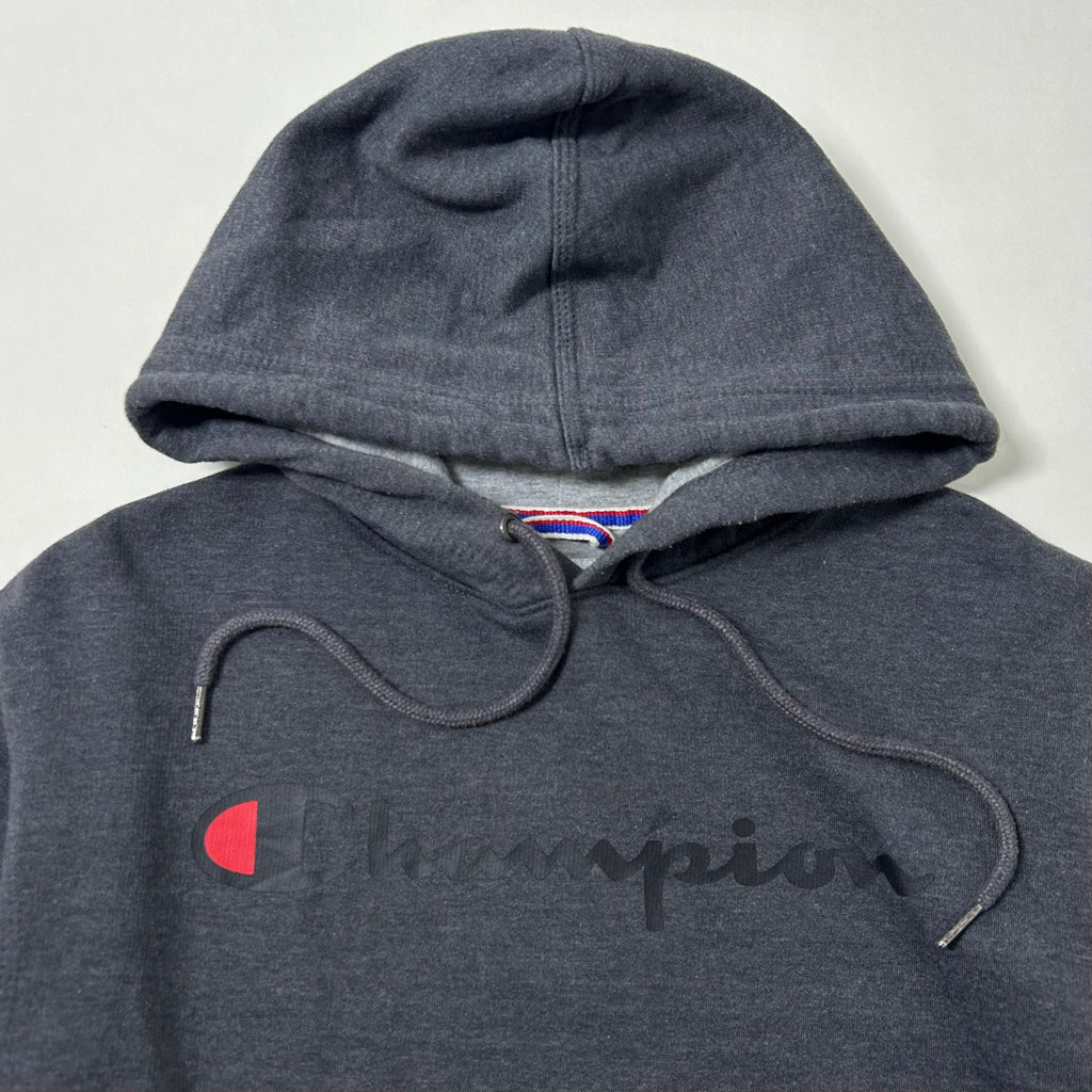 Champion Script Logo Hoodie Jacket Gray Size Small (Fits Large)