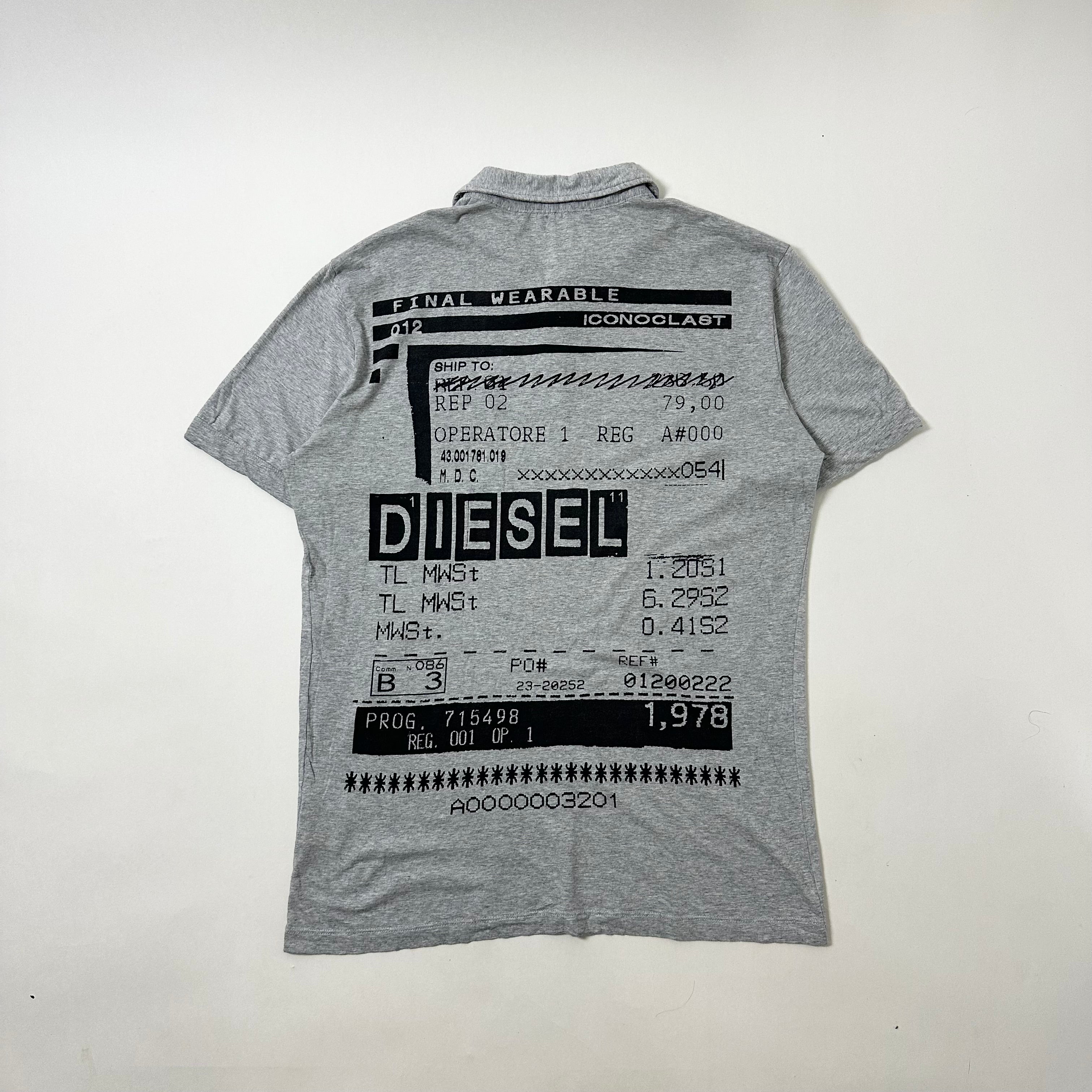 DIESEL Polo T-shirt in Gray (Size Large)