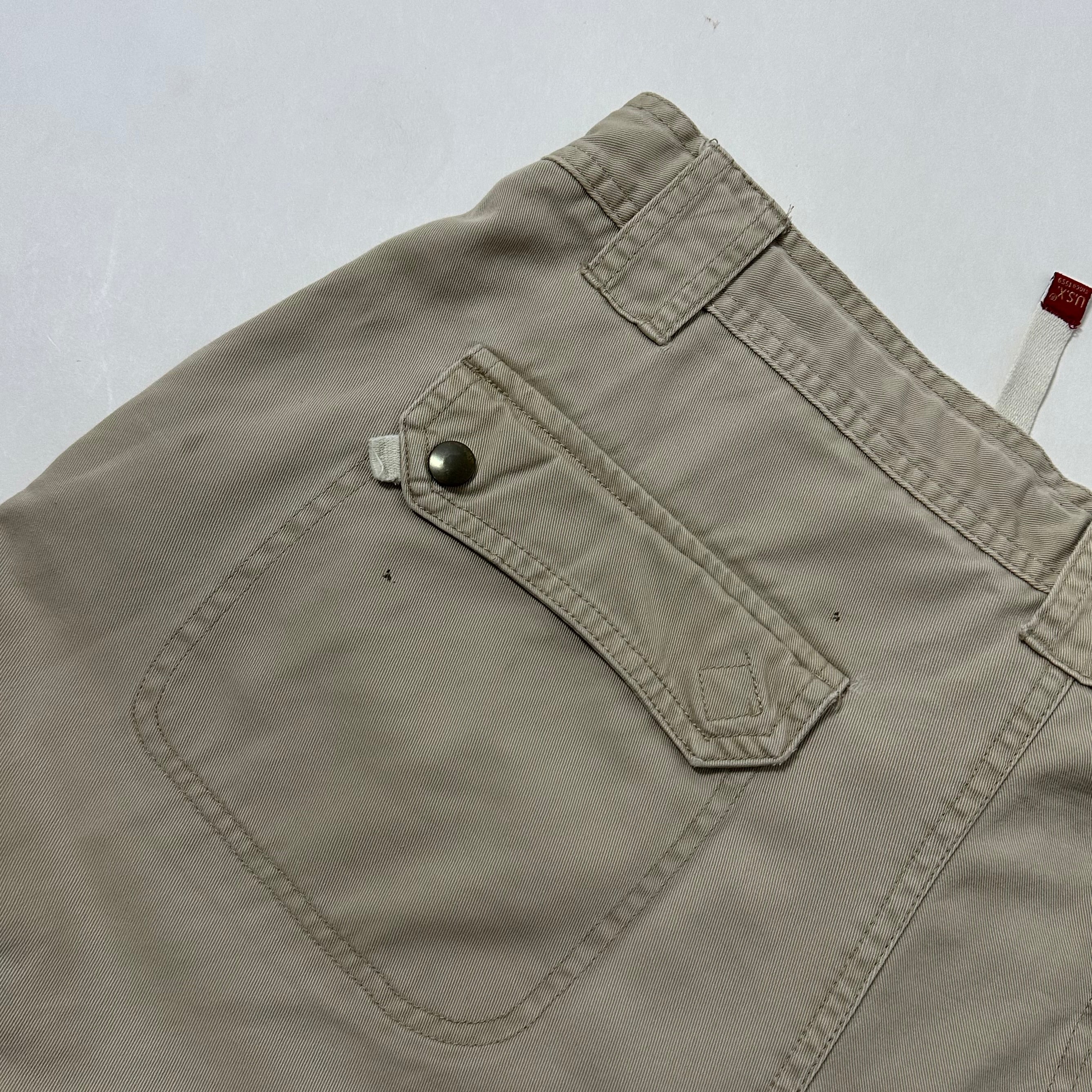 U.S Expedition Y2k Baggy Long Cargo Shorts Beige Size 36