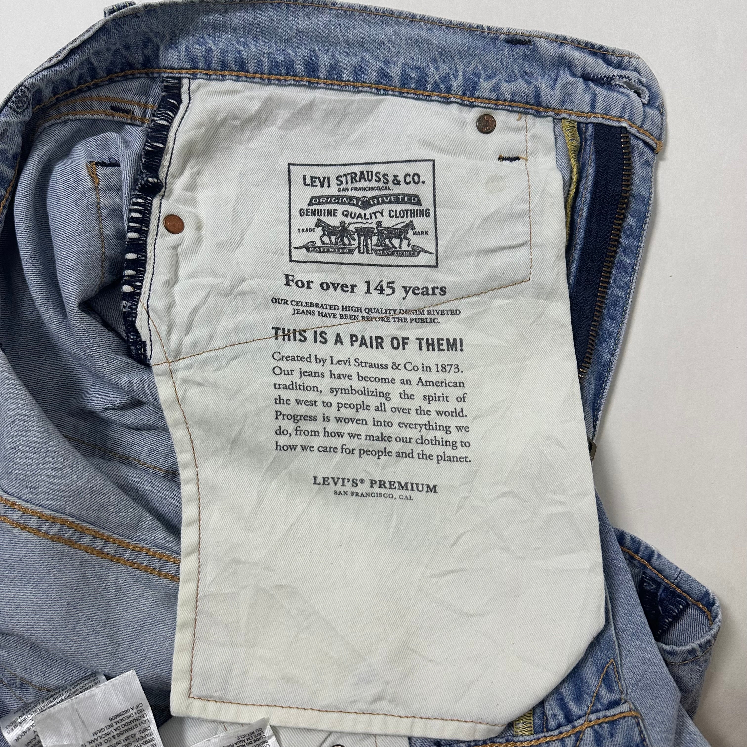 Levi’s Premium 505 Denim Wash Blue Shorts (Size 34) - SOLD
