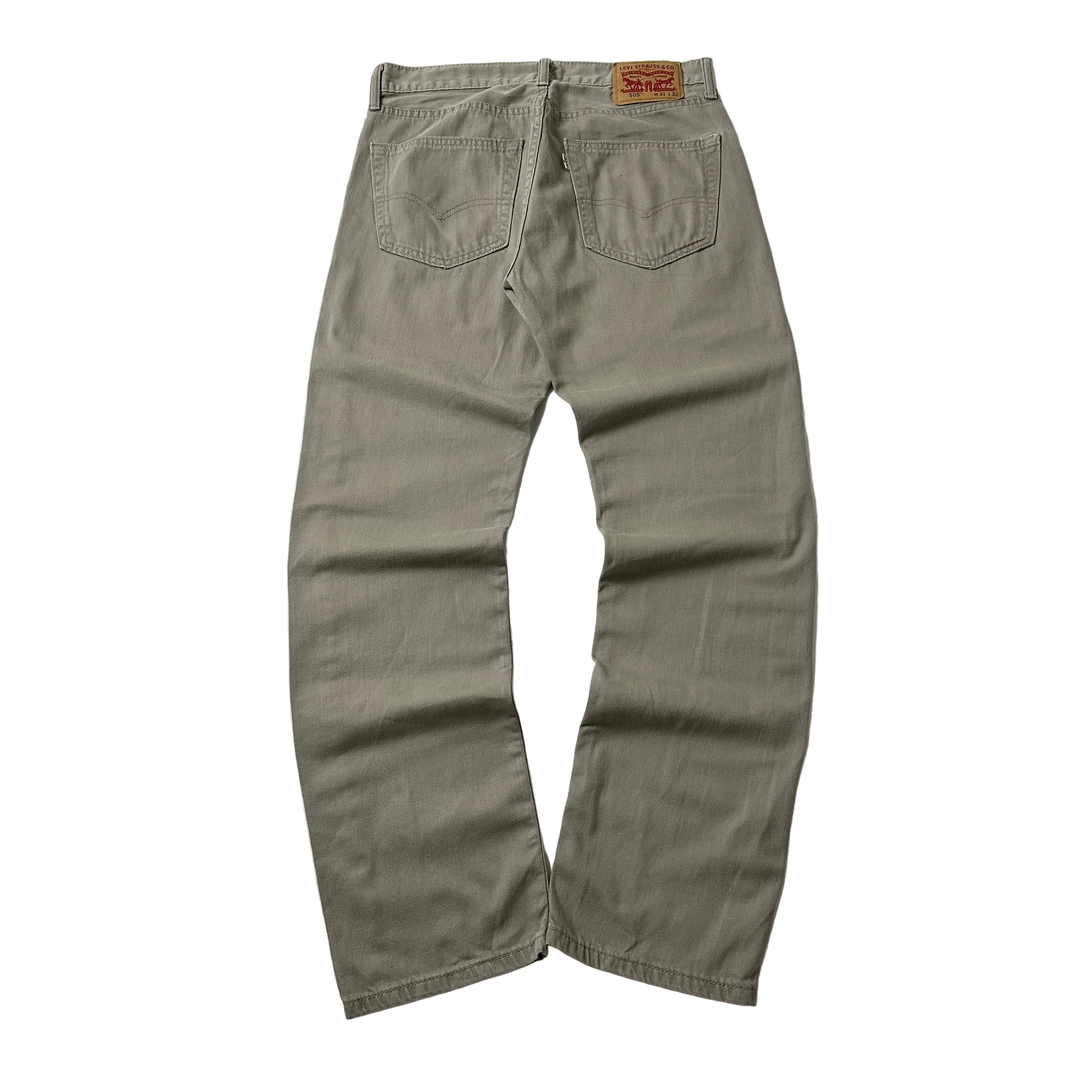 Levi’s 505 Regular Straight Fit Jeans in Khaki (Size 31)
