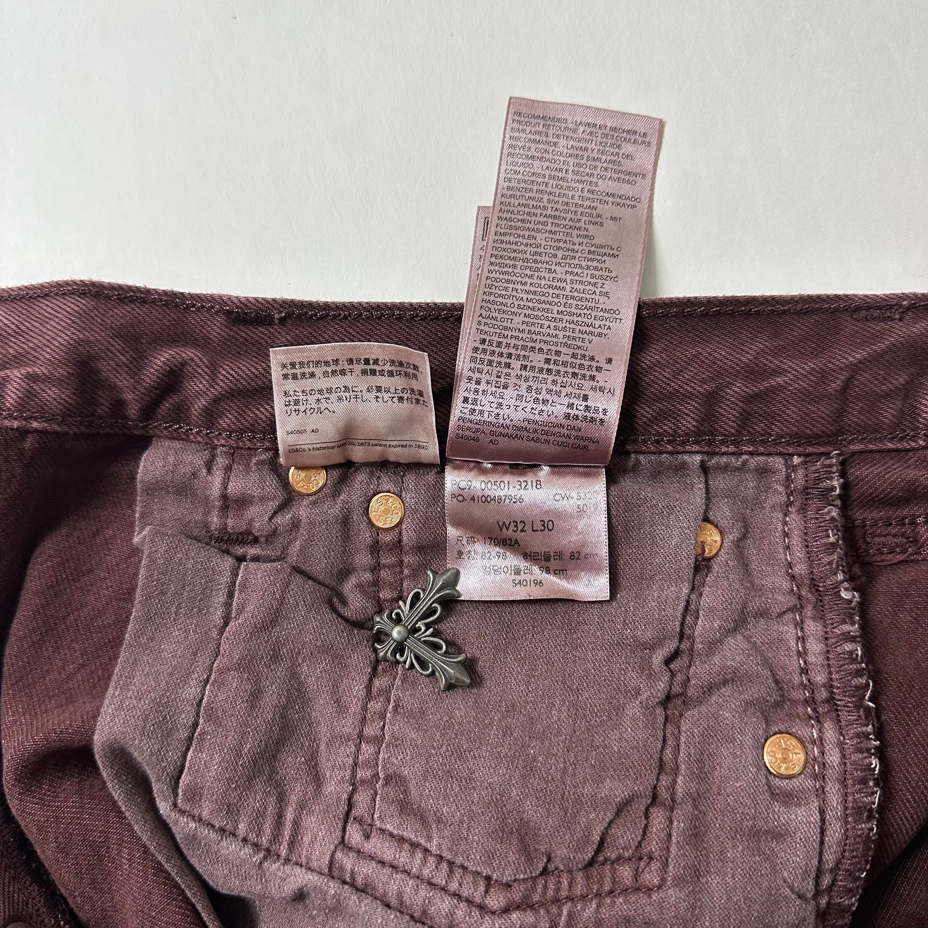 Levi’s 501 Original Fit Jeans Button Fly in Bitter Chocolate/Burgundy Maroon (Size 32)