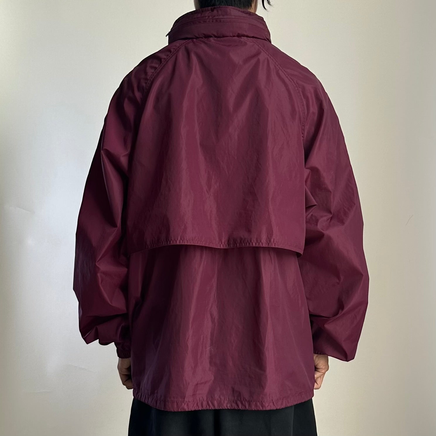 Stussy Windbreaker Jacket with Packable Hood in Burgundy (Size XL)