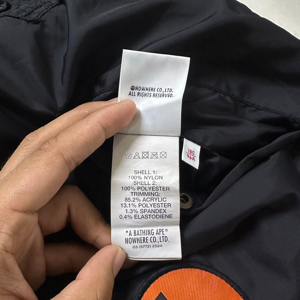 AAPE by A Bathing Ape Black Camo Reversible Bomber Jacket (Size Large)