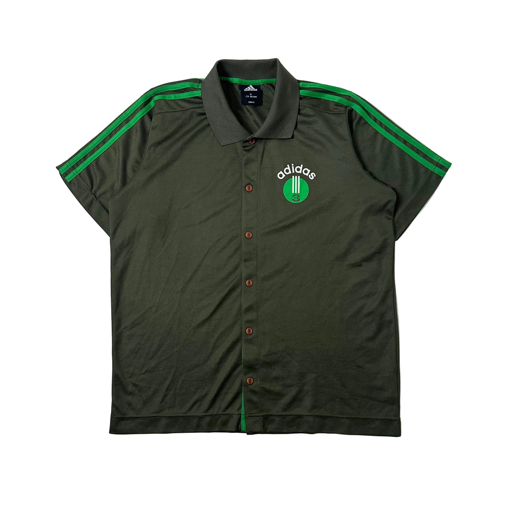 Adidas Y2k Short Sleeve Polo T-shirt in Olive Green Size XL (Best Fit Large)