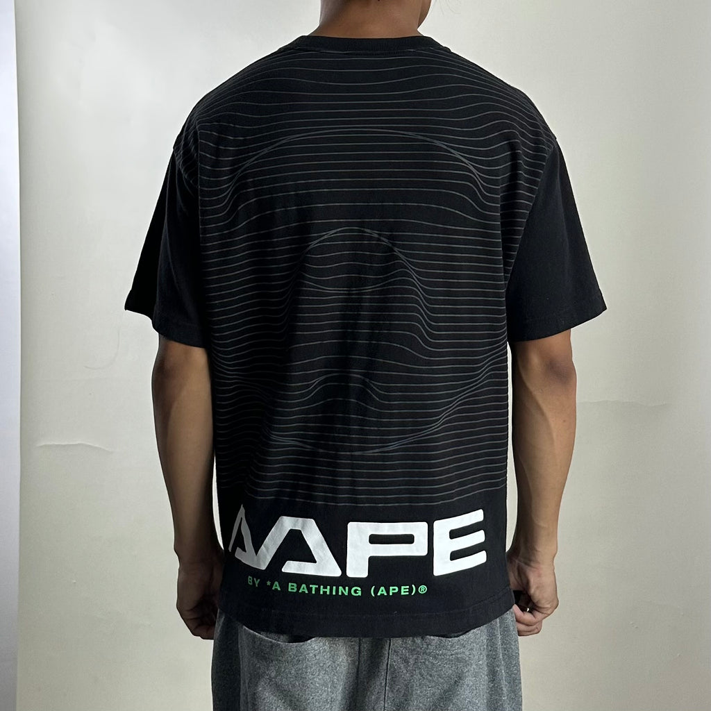 AAPE by A Bathing Ape Big Logo T-shirt in Black Size Small (Fits Medium)