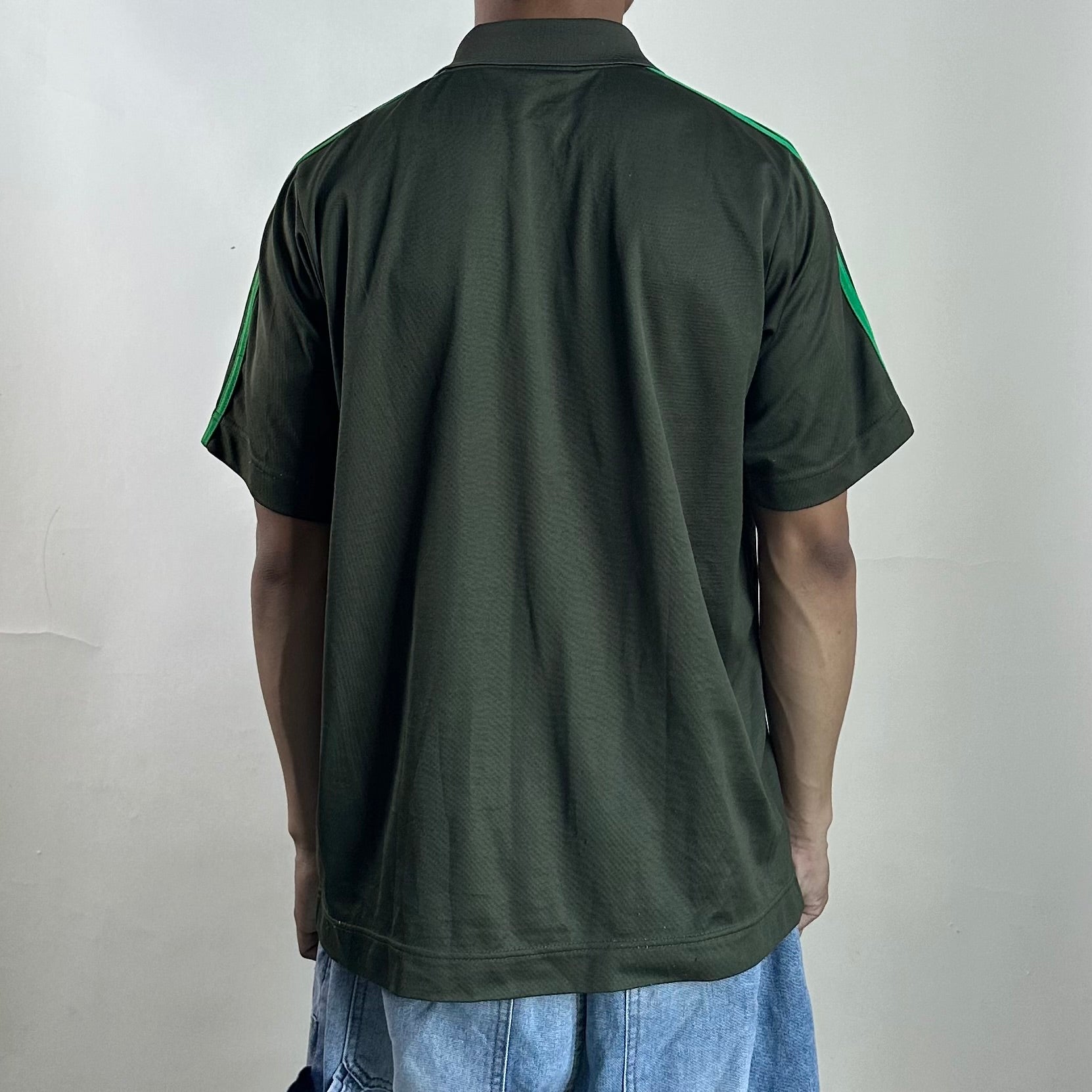 Adidas Y2k Short Sleeve Polo T-shirt in Olive Green Size XL (Best Fit Large)