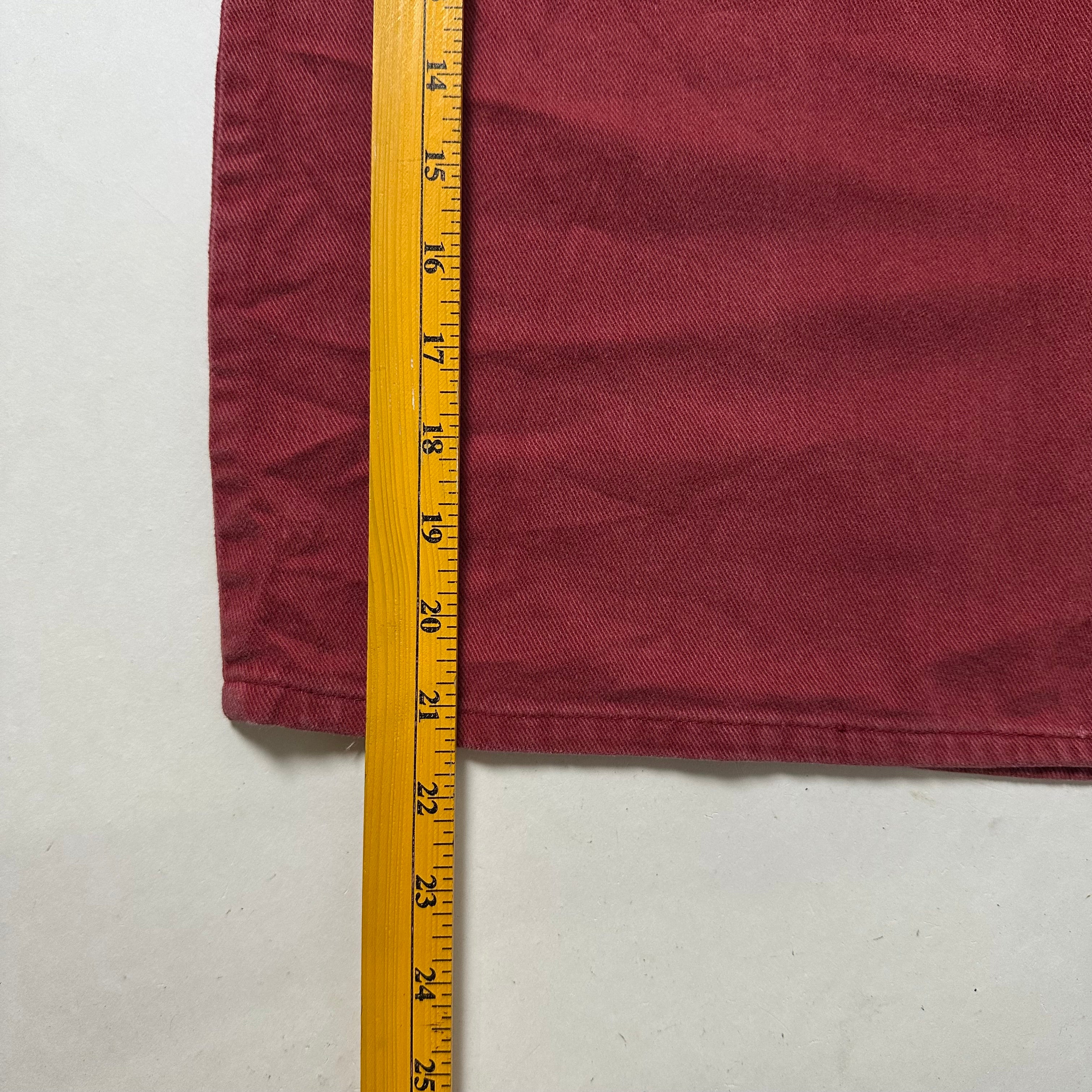 Vintage 90’s Hunt Club Denim Jorts in Red Made in USA (Size 30-31)