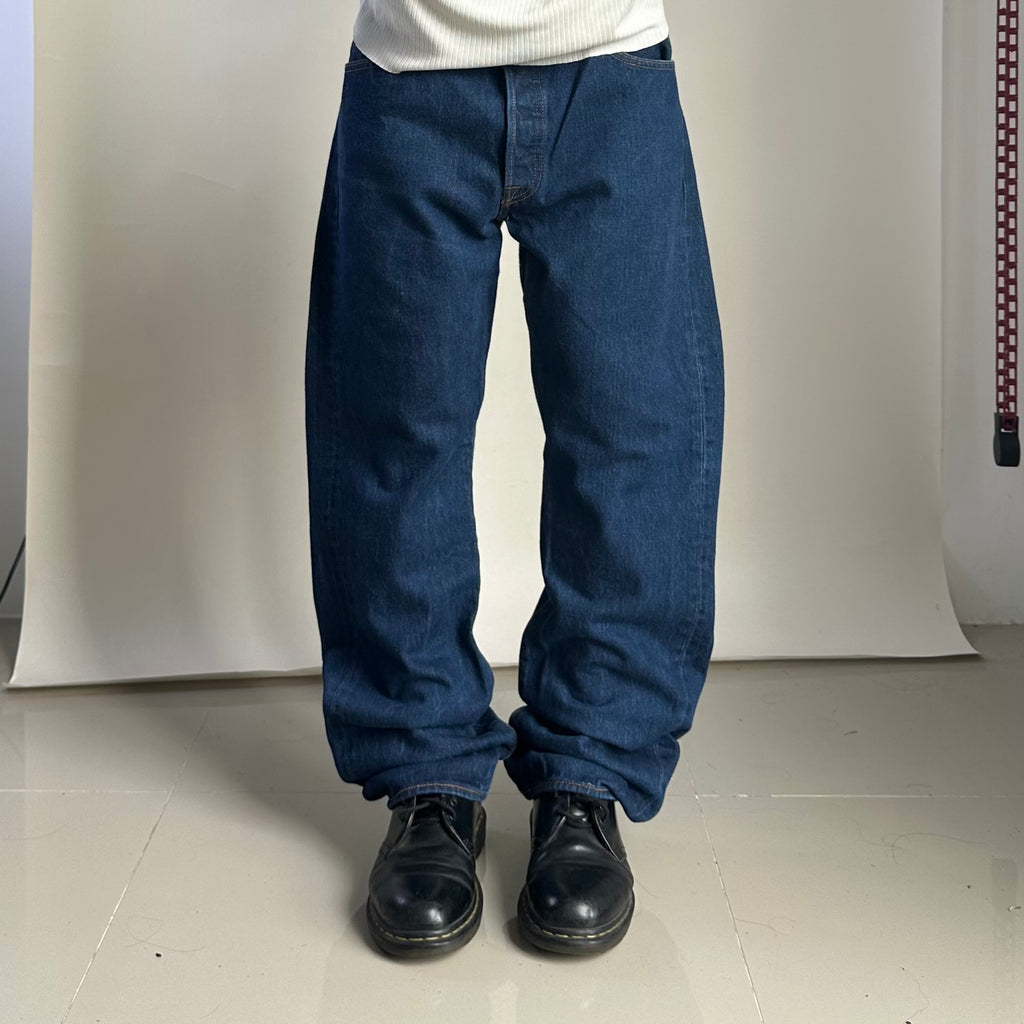 Levi’s 501 Original Fit Jeans Extended Patch in Classic Indigo Dark Wash STF (Size 34-35)
