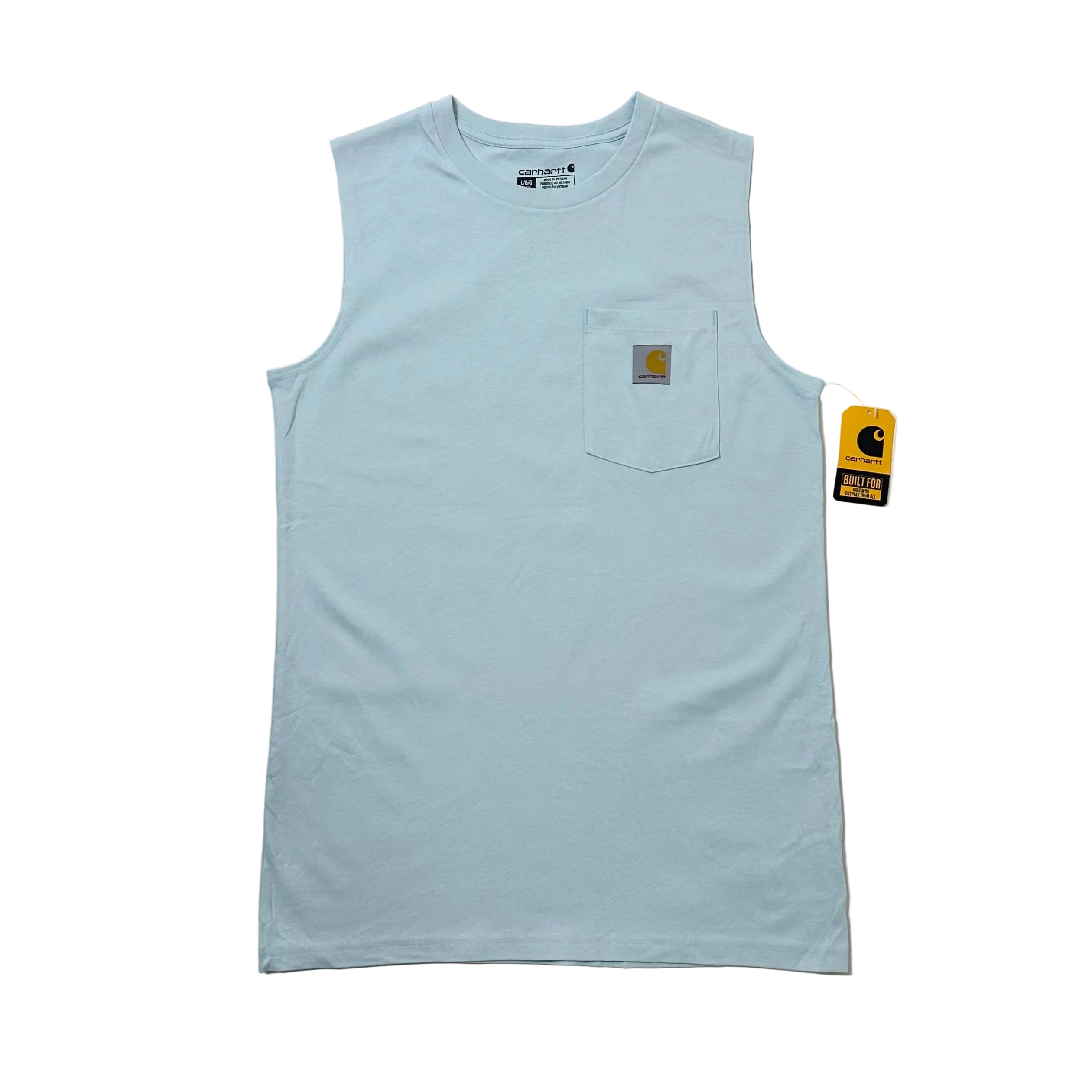 BRAND NEW Carhartt Sleeveless Shirt Fish Graphic Light Blue (Fits Small-Medium)