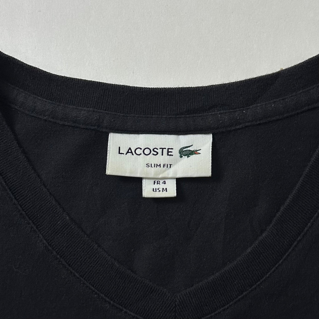 Lacoste V-neck T-shirt in Black (Size Medium)