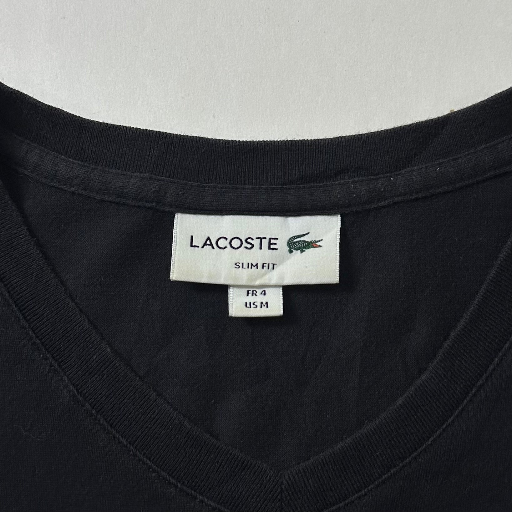 Lacoste V-neck T-shirt in Black (Size Medium)
