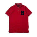 Tommy Hilfiger Polo T-shirt in Red Big Letter “H’ Varsity Style on chest (Size Large)