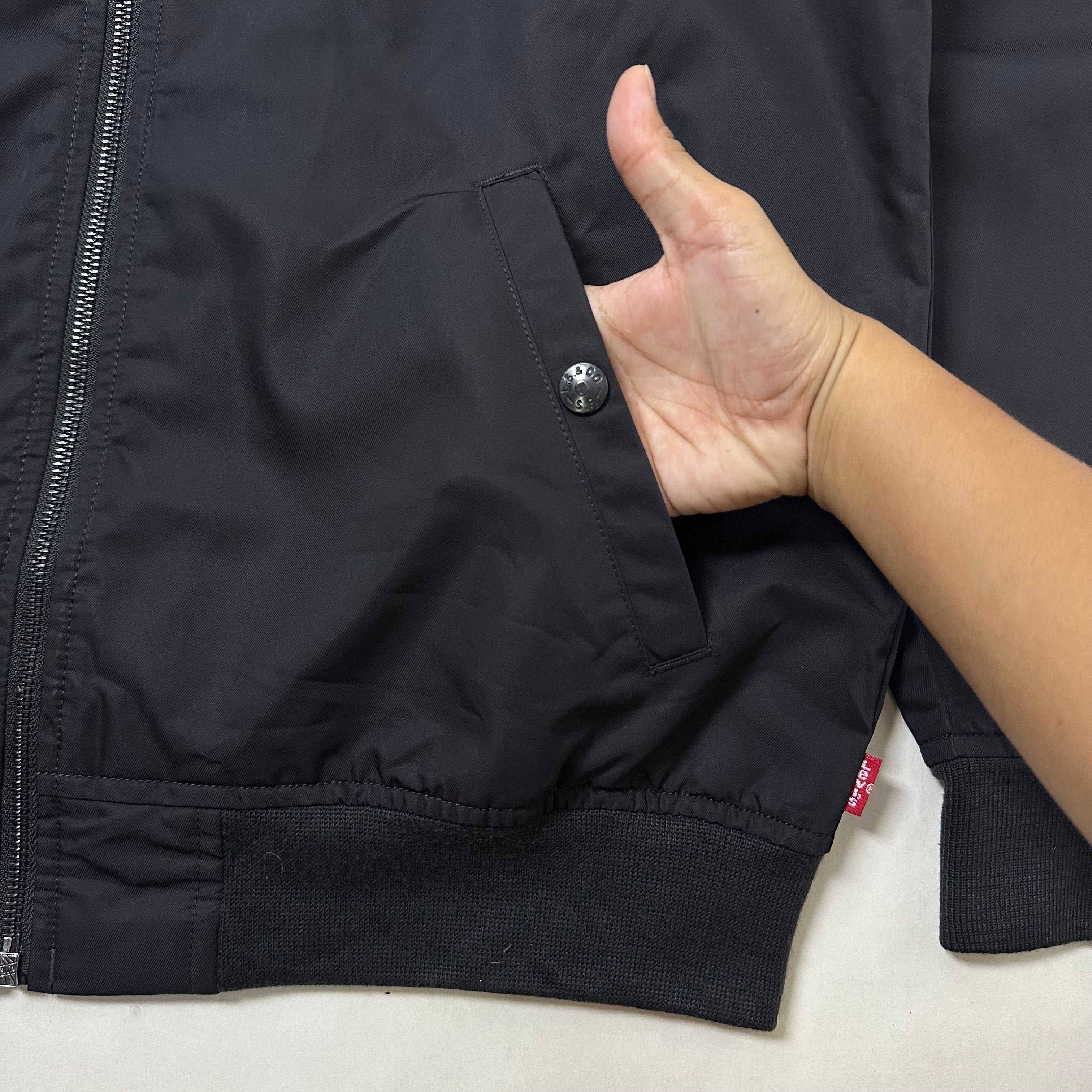 Levis Mens Bomber Jacket Black Size Medium
