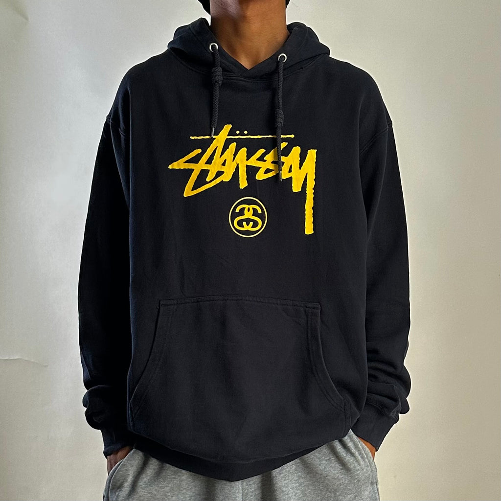Stussy World Tour Hoodie Jacket in Black Size XL (Best Fit Large)