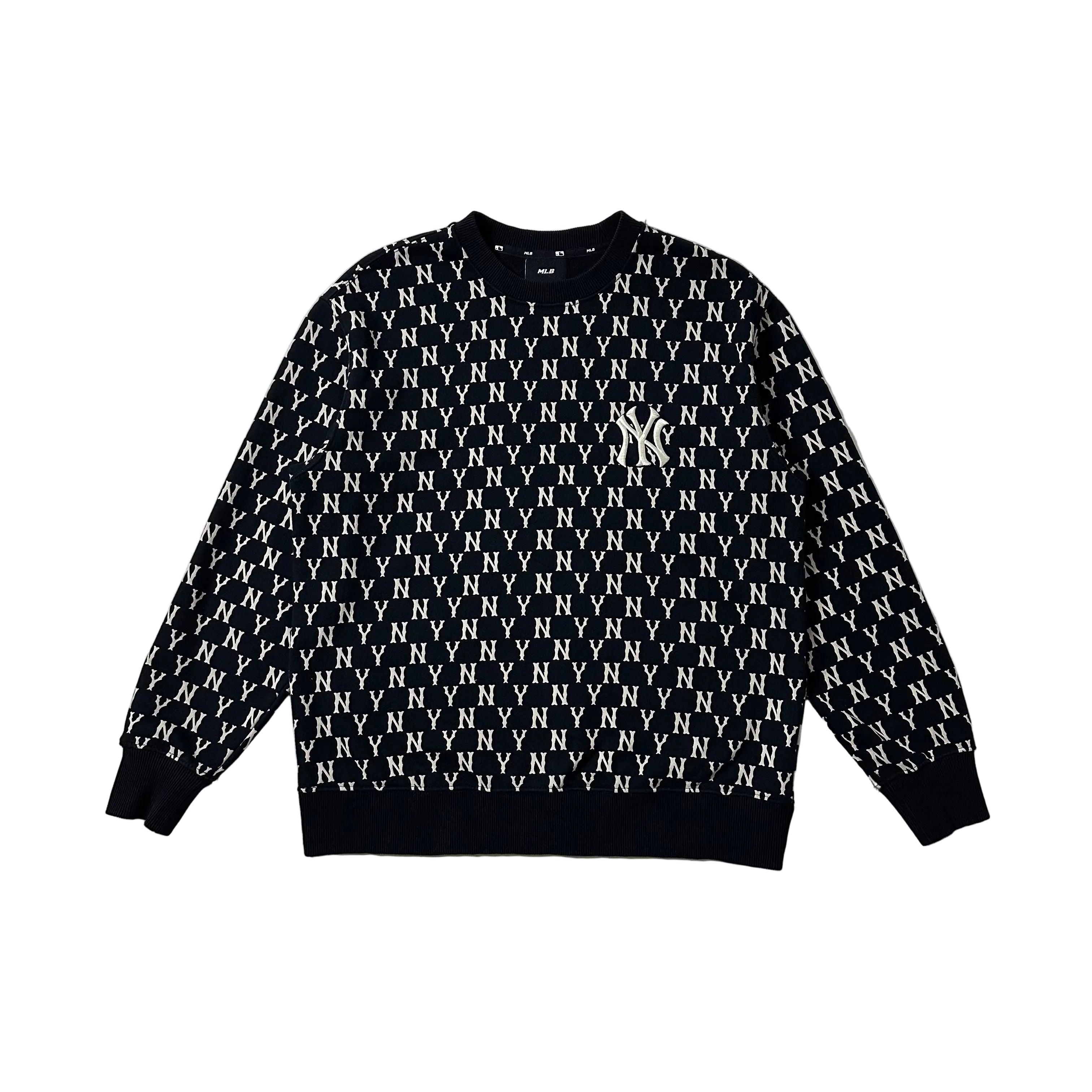 MLB NY Yankees Monogram Crewneck Sweatshirt in Black Small on tag (Best Fit Medium)