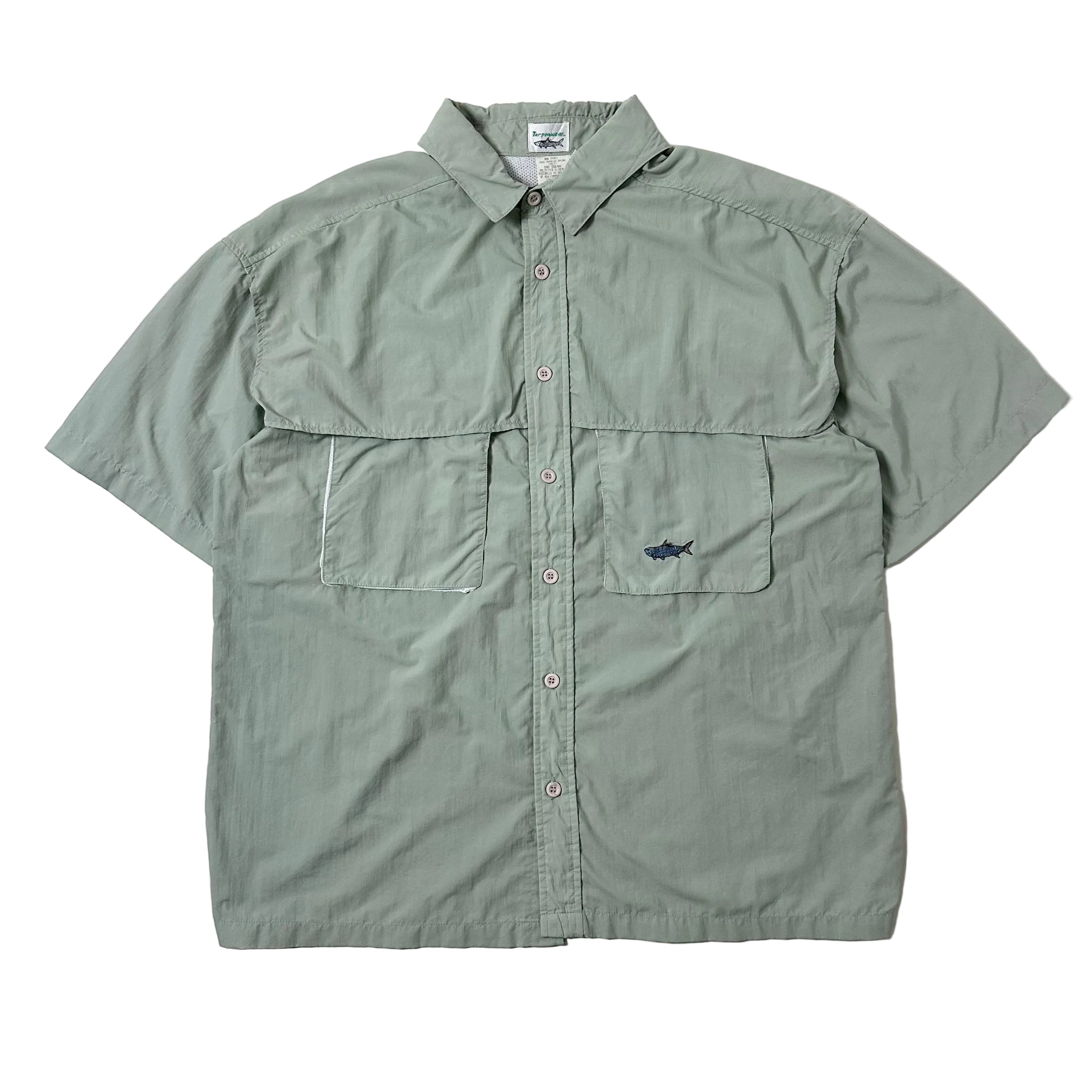 Tarpon Wear Vented Fishing Polo T-shirt in Sage Green (Size 2XL)