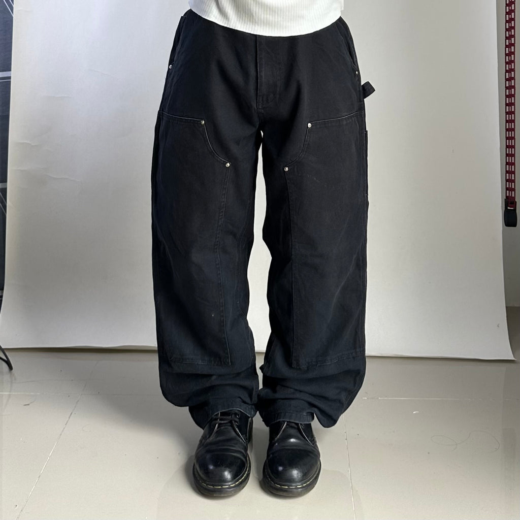 AUTICUP Double Knee Carpenter Pants in Black (Size 34)