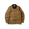 AAPE by A Bathing Ape Chore Coat Jacket Corduroy Collar in Brown Canvas (Size Large)