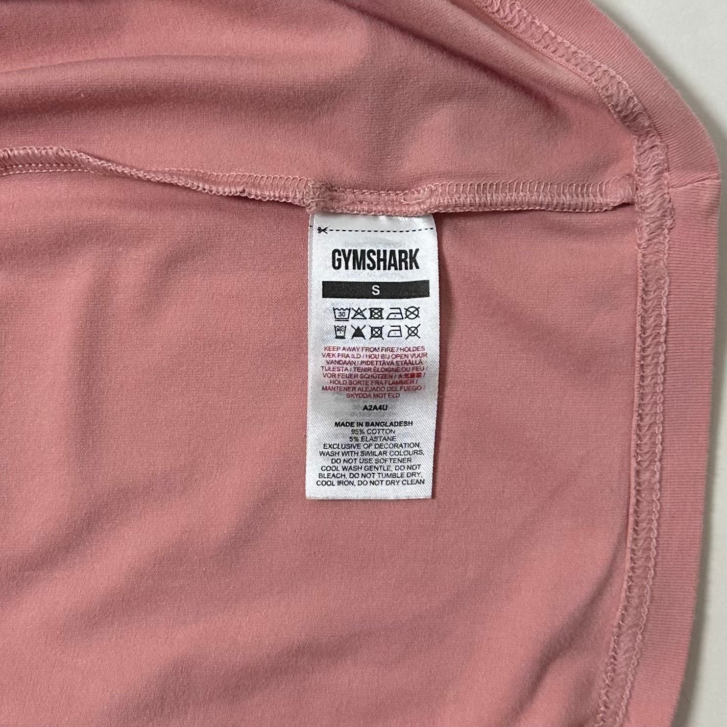 Gymshark Sharkhead Infill T-shirt in Pastel Pink (Size Small)