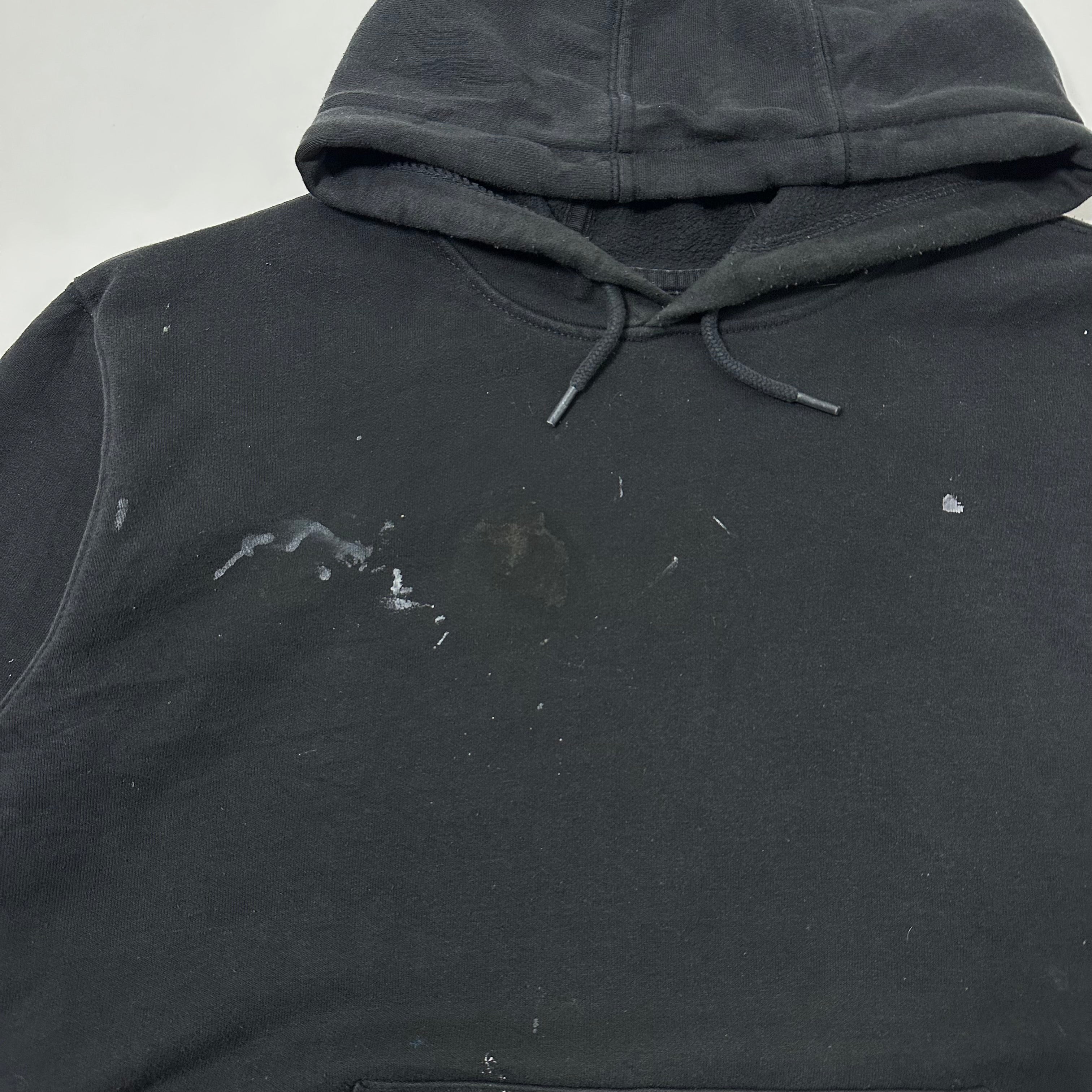 Carhartt Script Hoodie Jacket with Multiple stains in Black (Size Large)