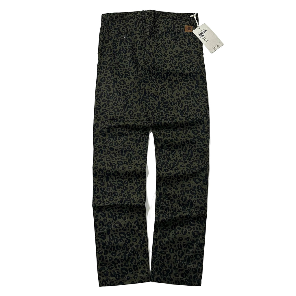 BRAND-NEW Carhartt WIP Johnson Pants “Leopard Pattern” in Dark Olive Green (Size 31-32)