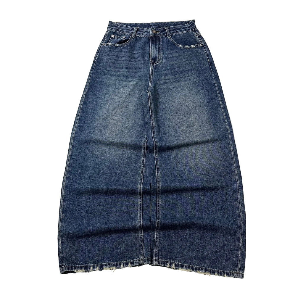 Random Baggy Jeans in Dark Blue Washed (Size 30)