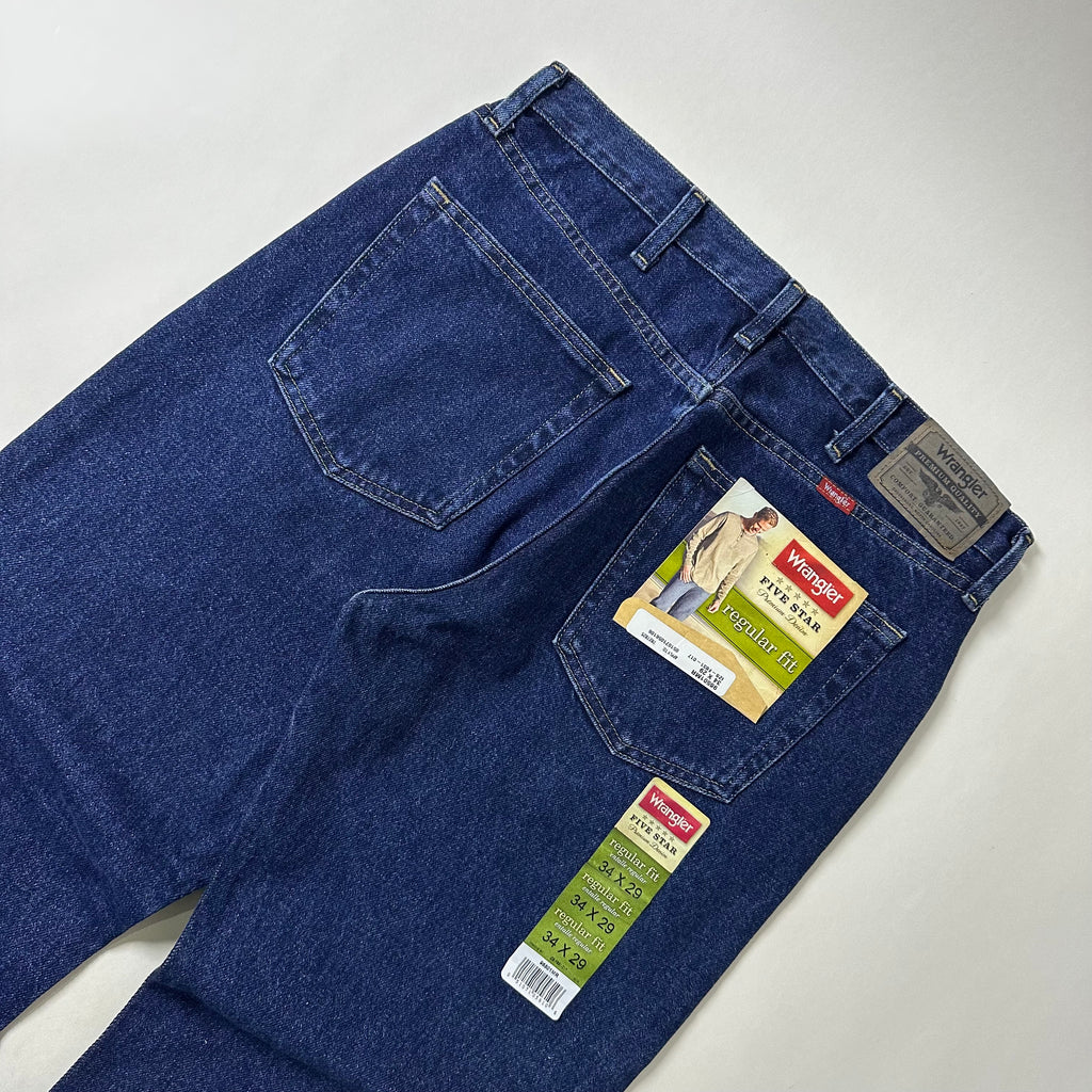 BRAND-NEW Wrangler Five Star Premium Denim Regular Fit in Midnight Rinse (Size 34)