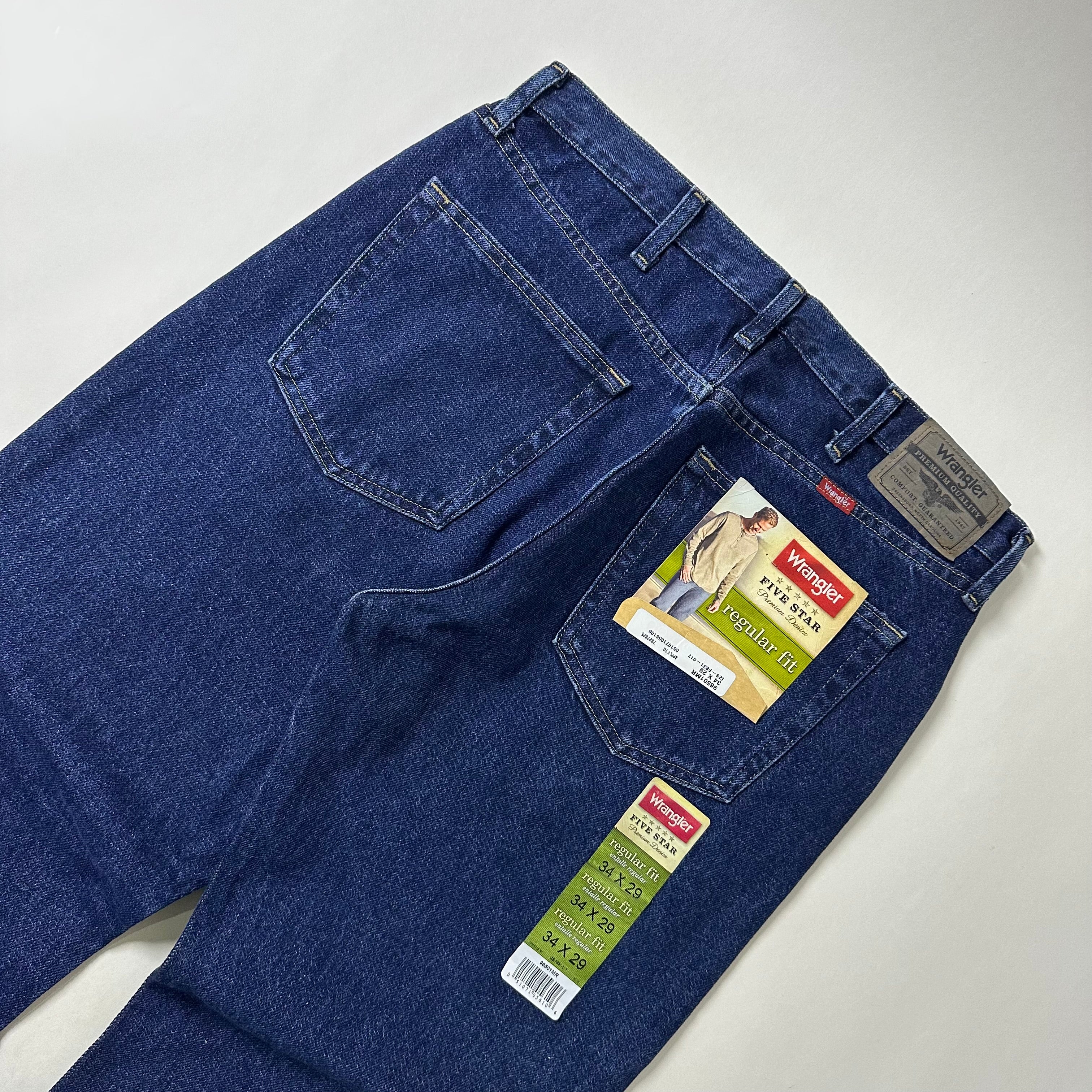 BRAND-NEW Wrangler Five Star Premium Denim Regular Fit in Midnight Rinse (Size 34)