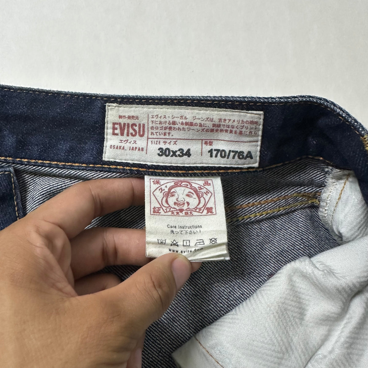 EVISU Heritage Kamon Seagull Selvedge Denim Jeans (Size 30)