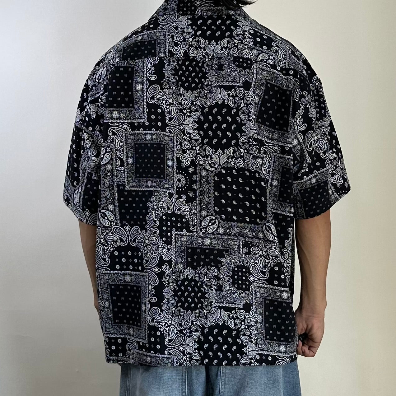 Paisley Bandana Button-Up Polo Shirt By Splendid Satisfaction Black Size Large