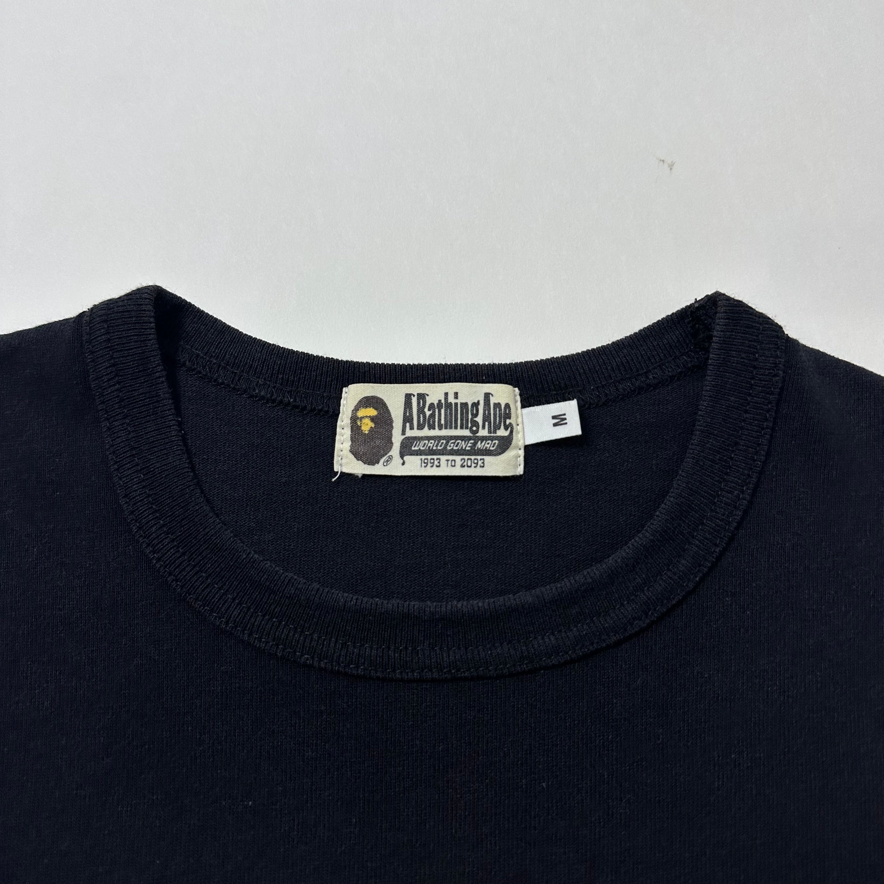 BAPE A BATHING APE 1st Camo Sleeve Pocket Tee Black Medium