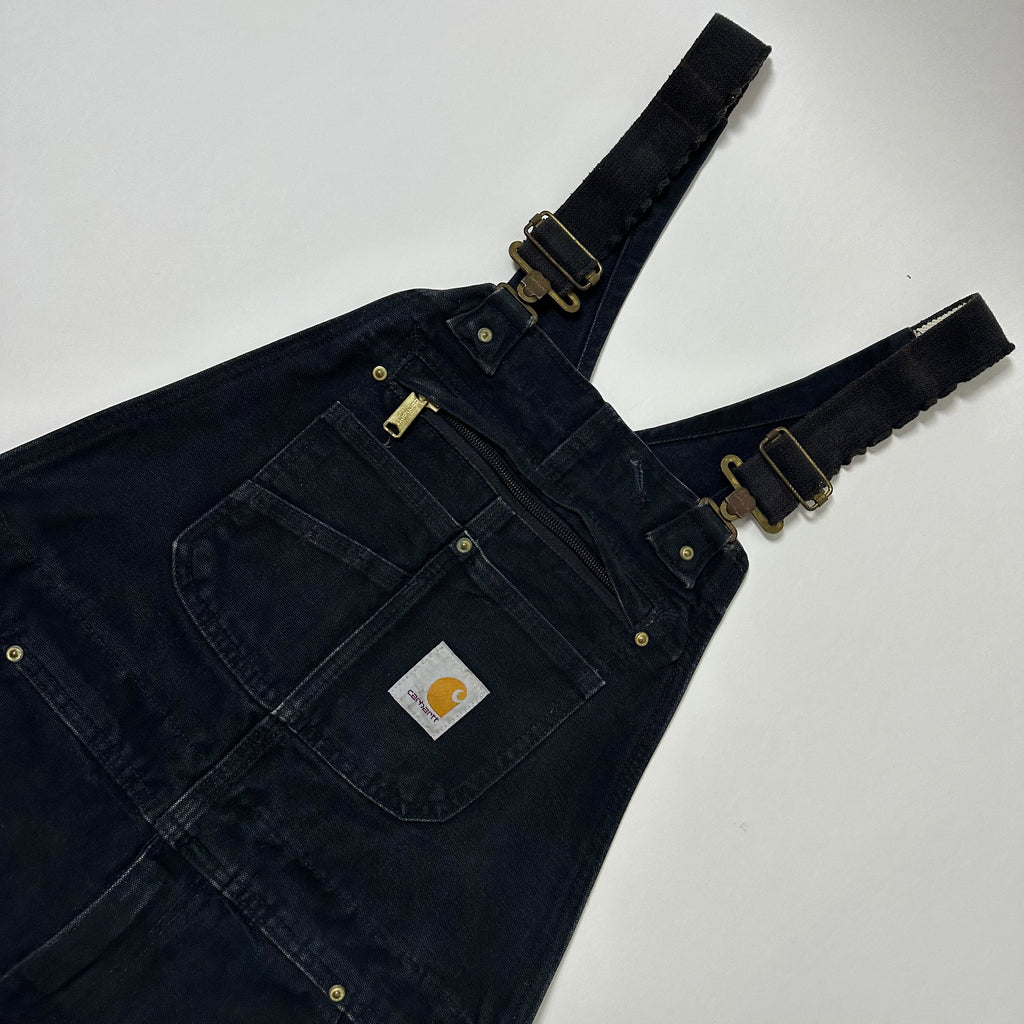 Carhartt Duck Bib Overalls Double Knee Black (Size 32-34)