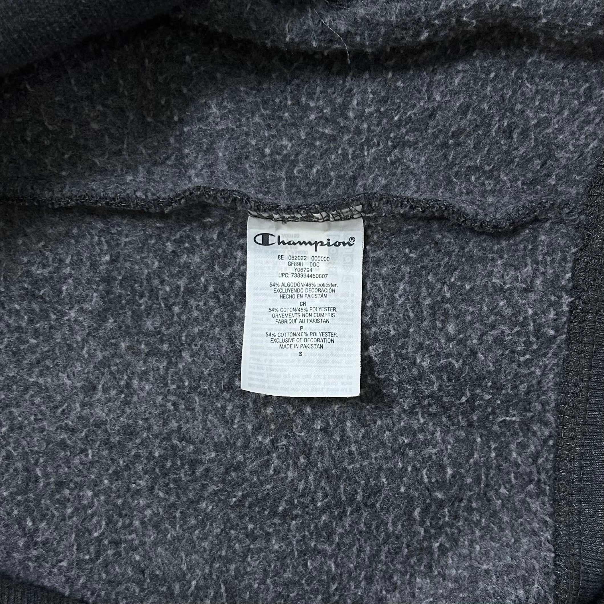 Champion Script Logo Hoodie Jacket Gray Size Small (Fits Large)