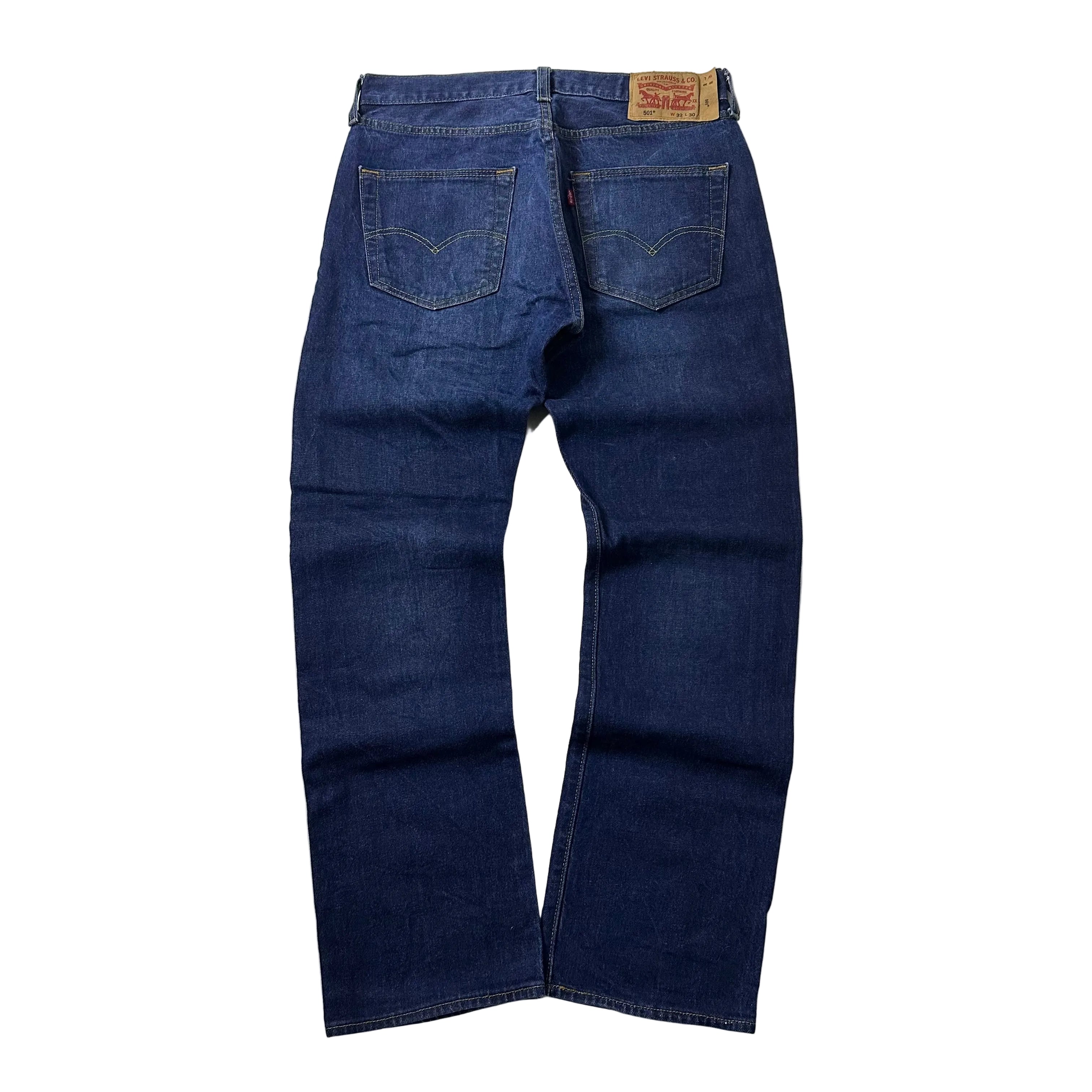 Levi’s 501 Original Fit Jeans Extended Patch Button Fly in Dark Stonewash (Size 32)